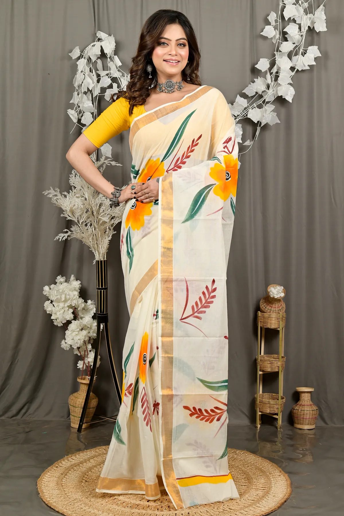 DipDiya Pure Cotton Multi-Coloured Hataka Tradition in Every Threads Hand Painted Sarees