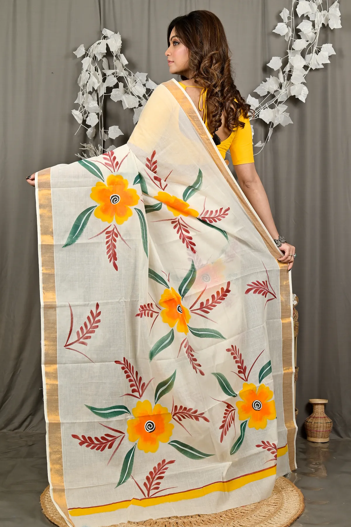 DipDiya Pure Cotton Multi-Coloured Hataka Tradition in Every Threads Hand Painted Sarees