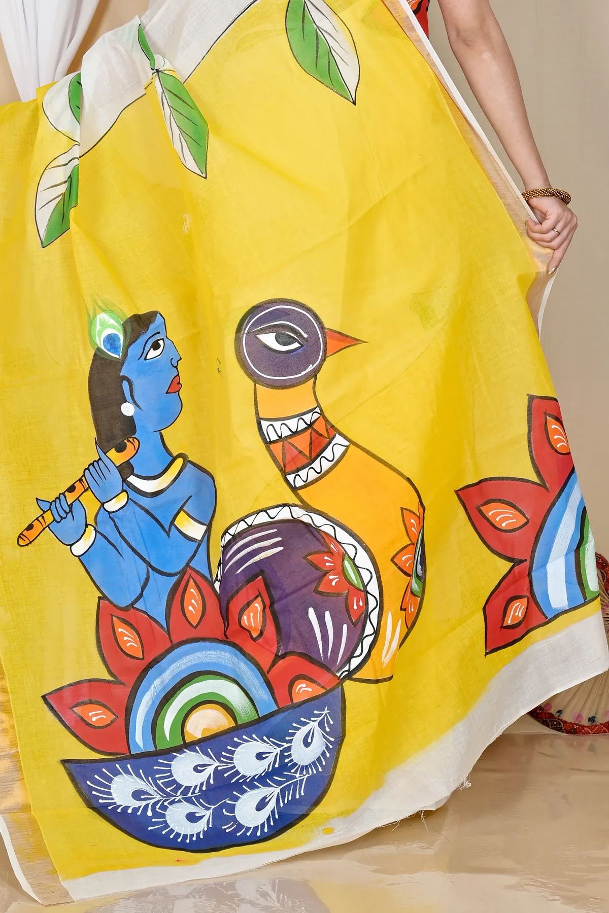 DipDiya Pure Cotton Multi-Coloured Hataka Woven with Tradition Hand Painted Sarees