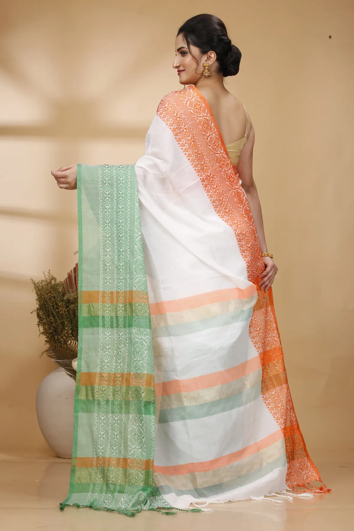 DipDiya Pure Cotton Multi-Coloured Mala Tradition in Every Thread Handloom Sarees