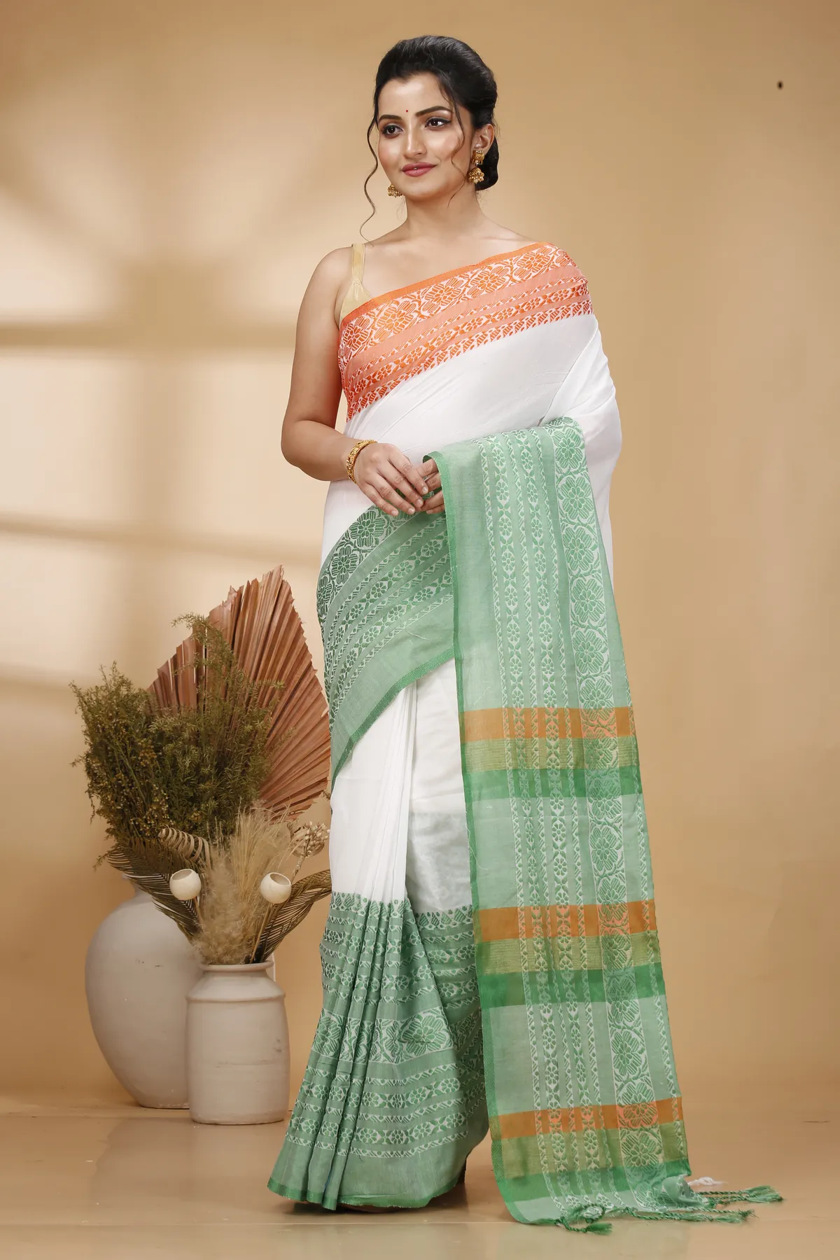 DipDiya Pure Cotton Multi-Coloured Mala Tradition in Every Thread Handloom Sarees