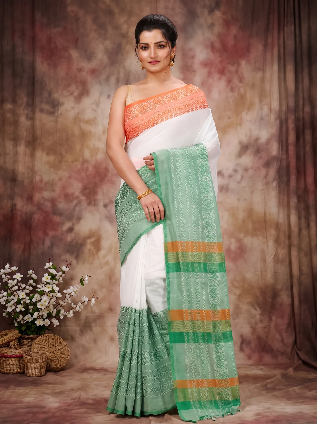 DipDiya Pure Cotton Multi-Coloured Mala Tradition in Every Thread Handloom Sarees
