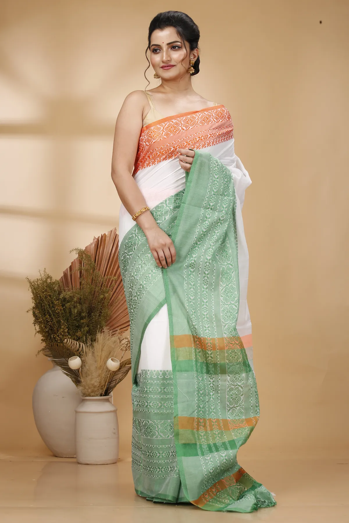 DipDiya Pure Cotton Multi-Coloured Mala Tradition in Every Thread Handloom Sarees