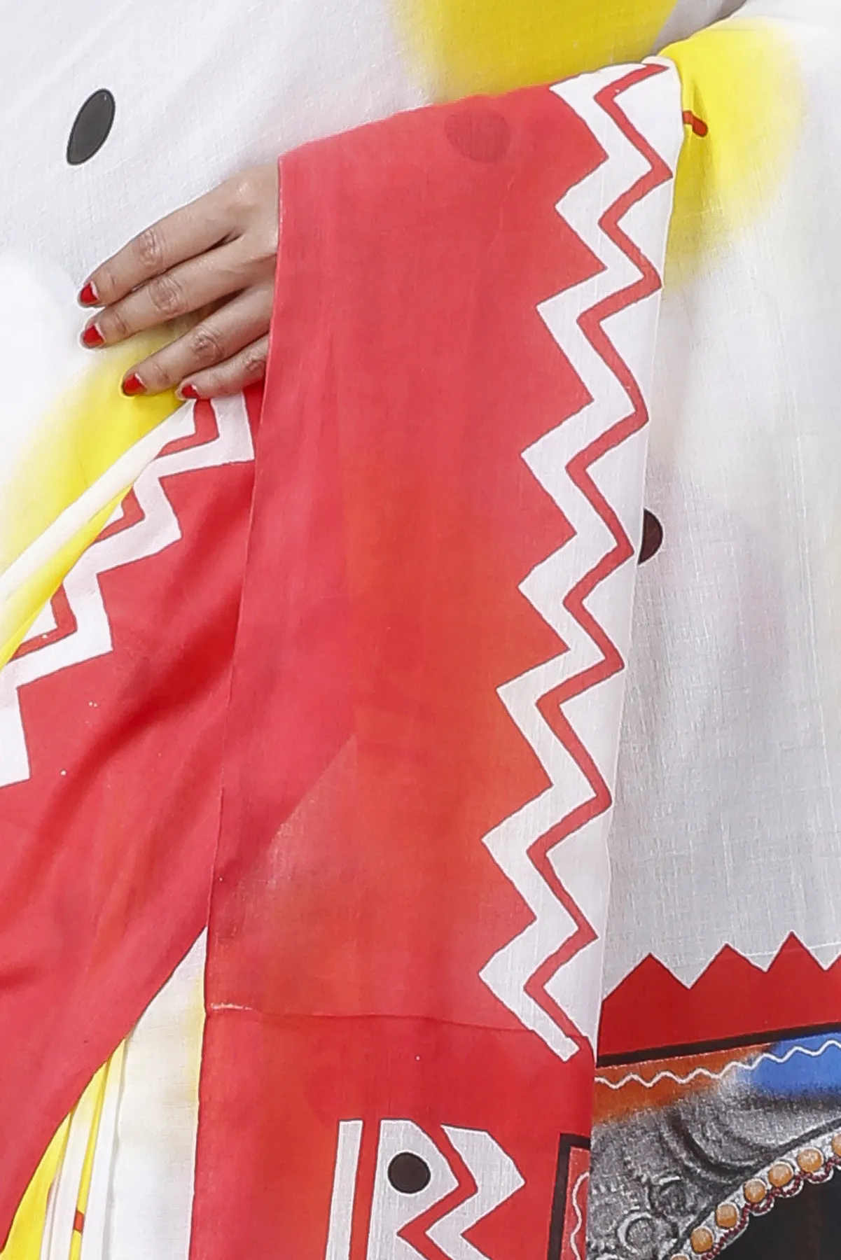 DipDiya Pure Cotton Multycolor Durga Pure Bengali Grace Printed Handloom Sarees