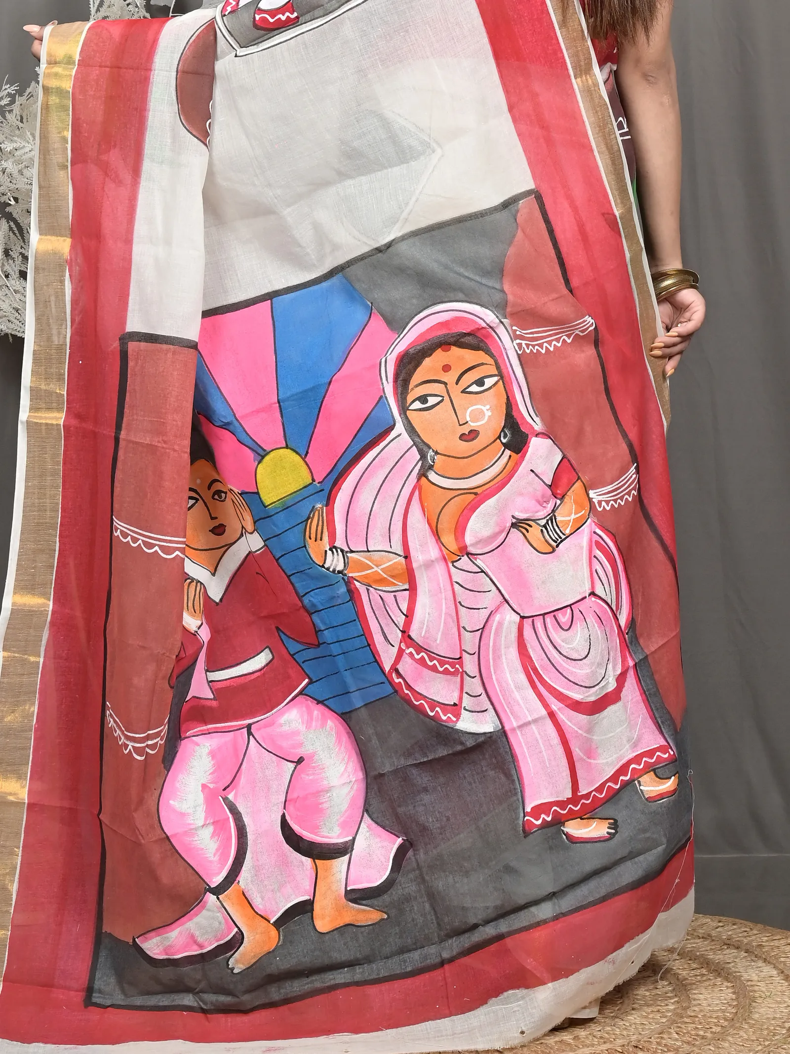 DipDiya Pure Cotton Multycolor Hataka Crafted by Artisans Hand Painted Sarees