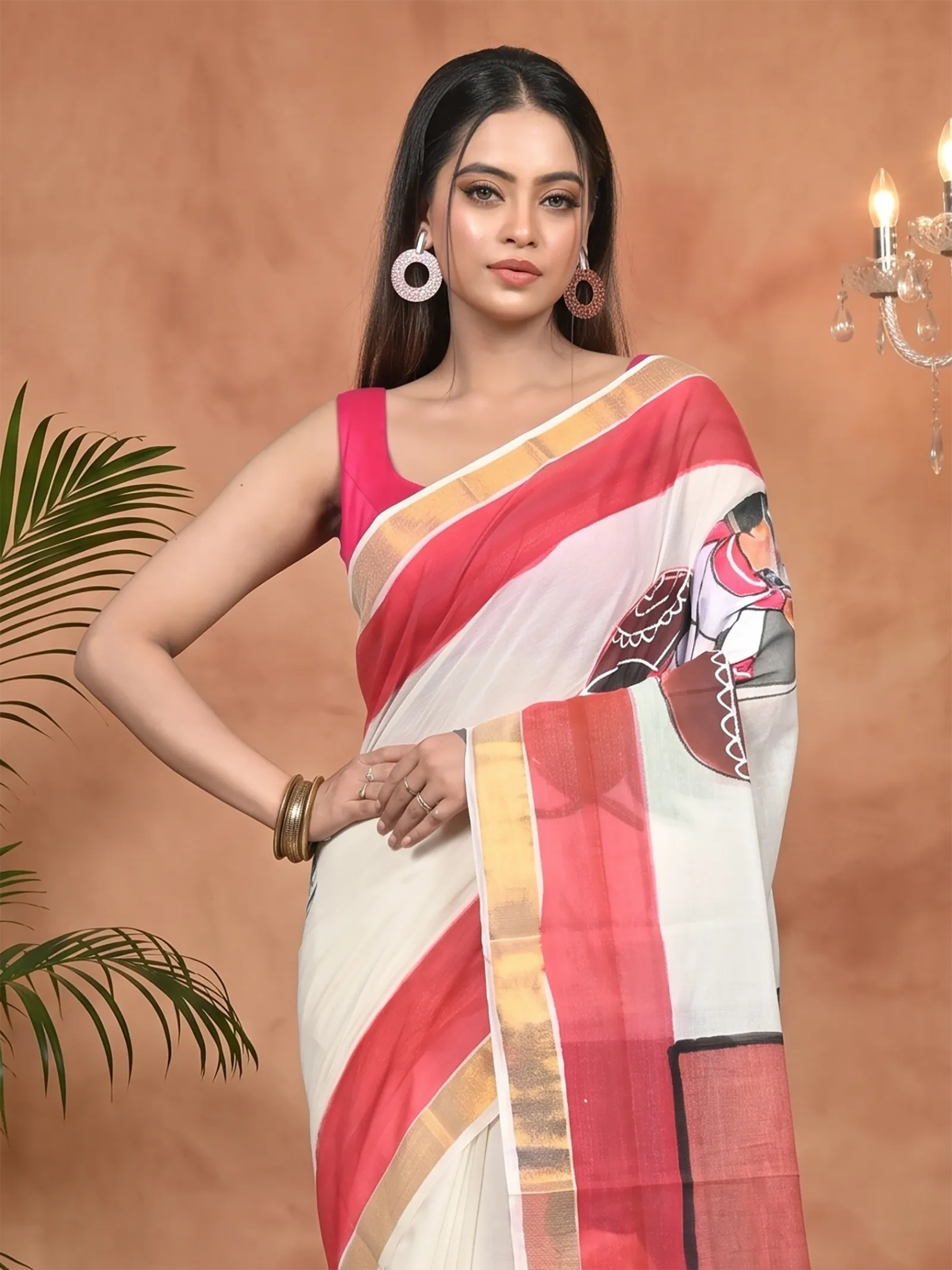 DipDiya Pure Cotton Multycolor Hataka Crafted by Artisans Hand Painted Sarees