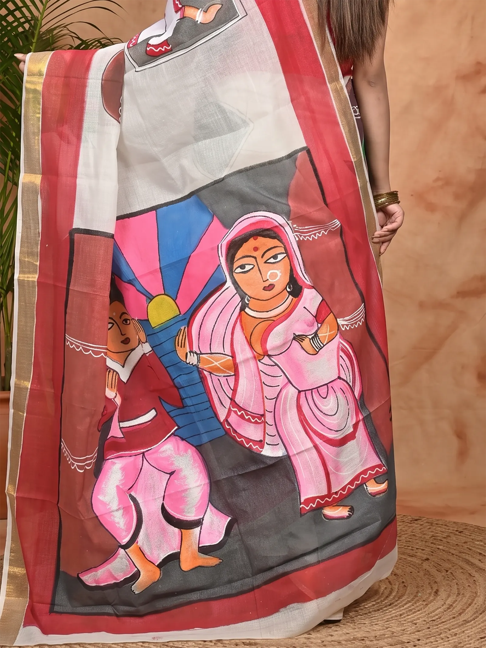 DipDiya Pure Cotton Multycolor Hataka Crafted by Artisans Hand Painted Sarees