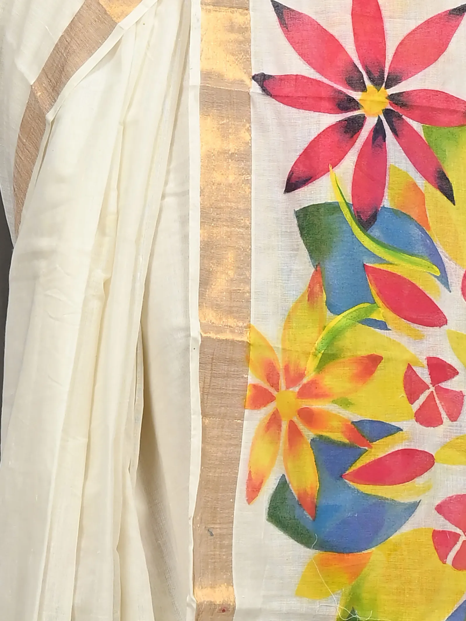 DipDiya Pure Cotton Multycolor Hataka Crafted in Bengal Hand Painted Sarees
