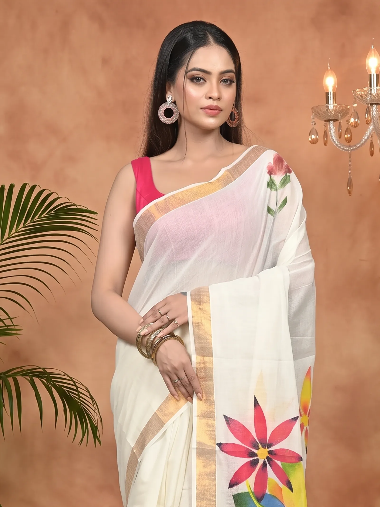 DipDiya Pure Cotton Multycolor Hataka Crafted in Bengal Hand Painted Sarees