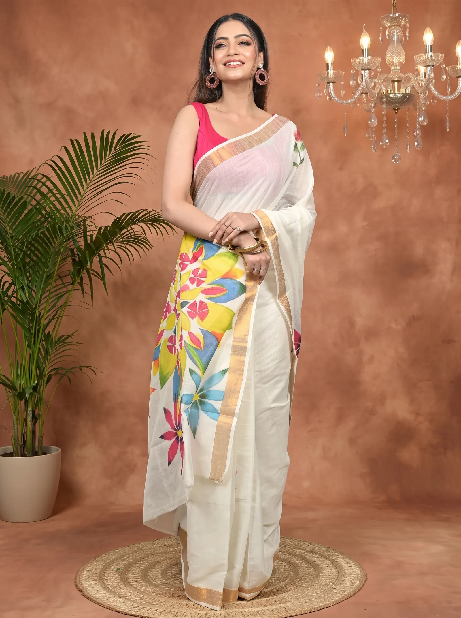 DipDiya Pure Cotton Multycolor Hataka Crafted in Bengal Hand Painted Sarees