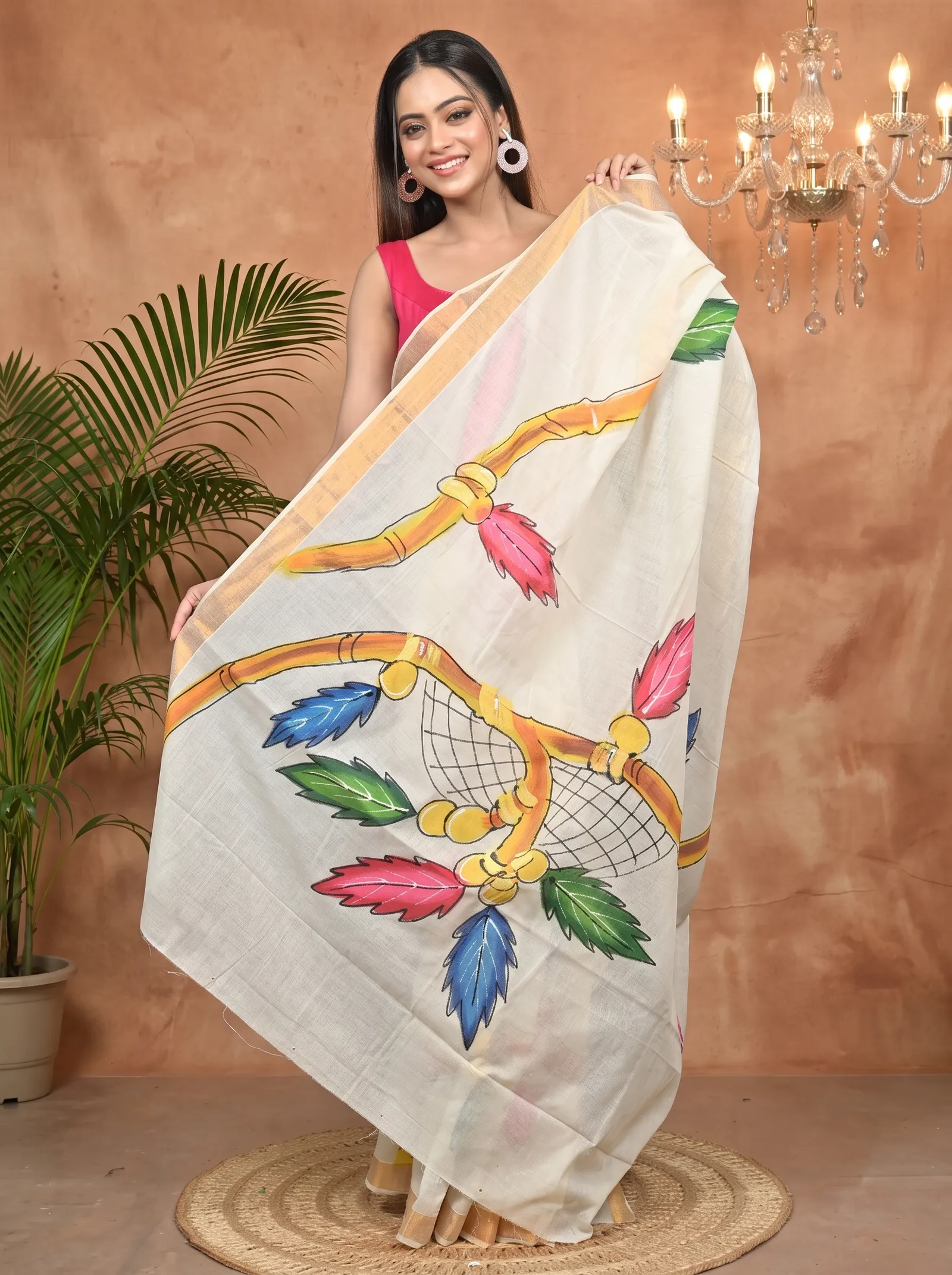 DipDiya Pure Cotton Multycolor Hataka Effortless Tradition Hand Painted Sarees
