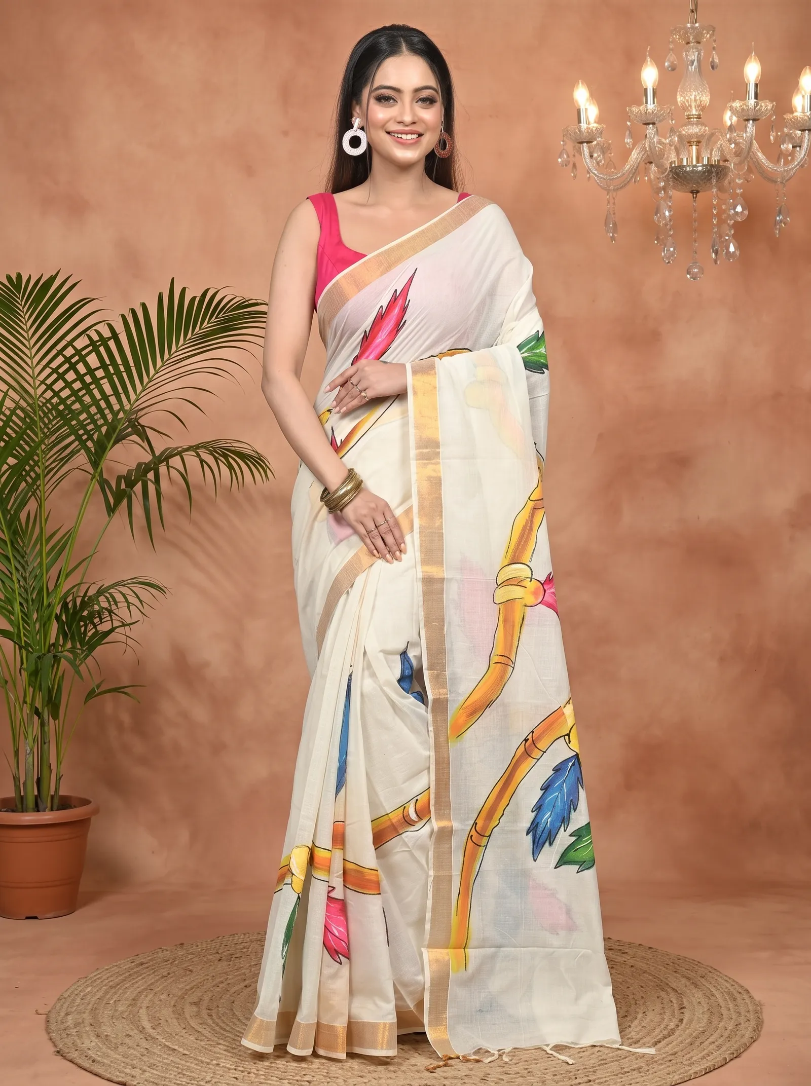 DipDiya Pure Cotton Multycolor Hataka Effortless Tradition Hand Painted Sarees