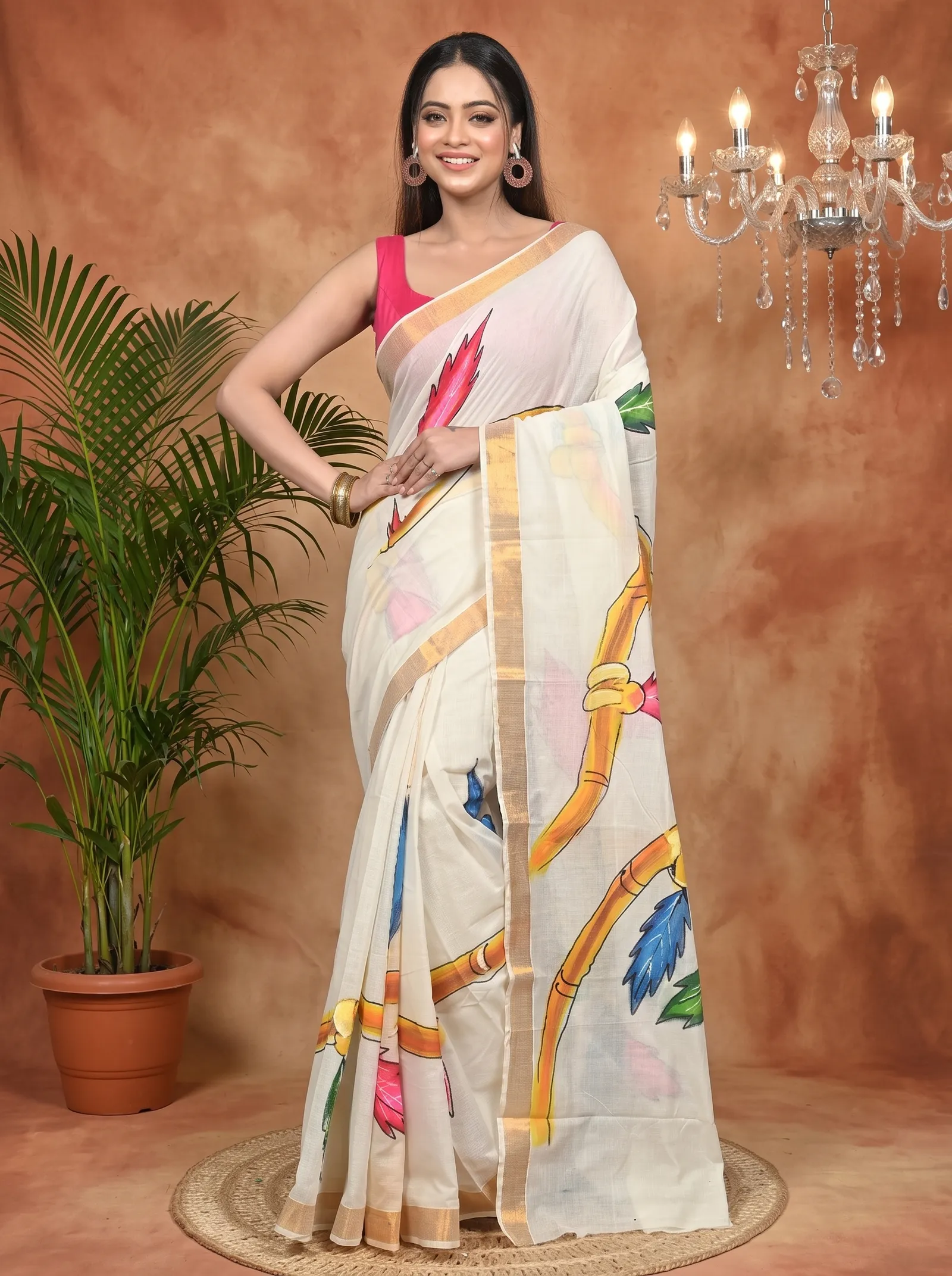 DipDiya Pure Cotton Multycolor Hataka Effortless Tradition Hand Painted Sarees