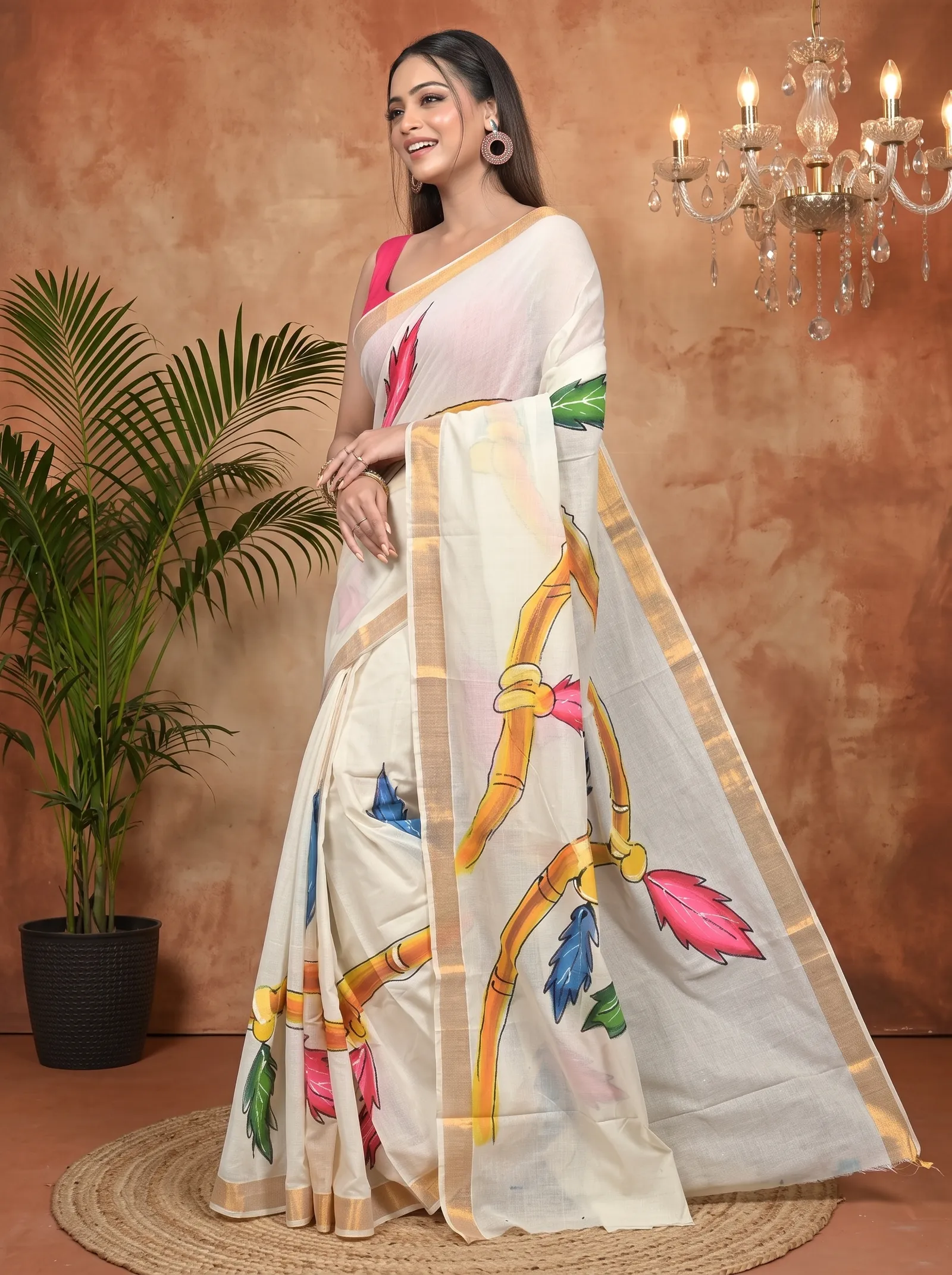DipDiya Pure Cotton Multycolor Hataka Effortless Tradition Hand Painted Sarees