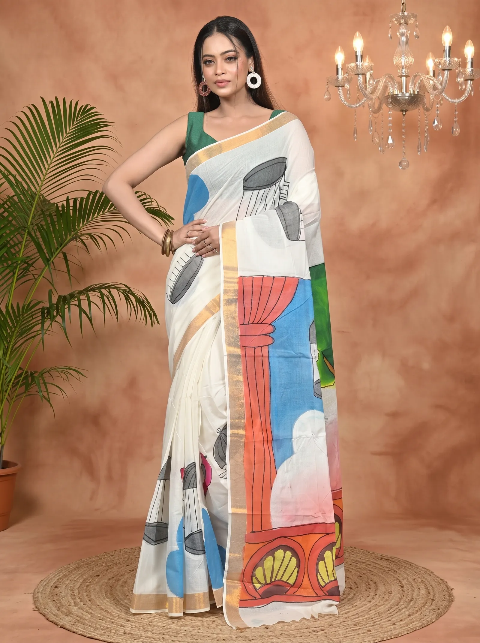 DipDiya Pure Cotton Multycolor Hataka Elegant by Tradition Hand Painted Sarees