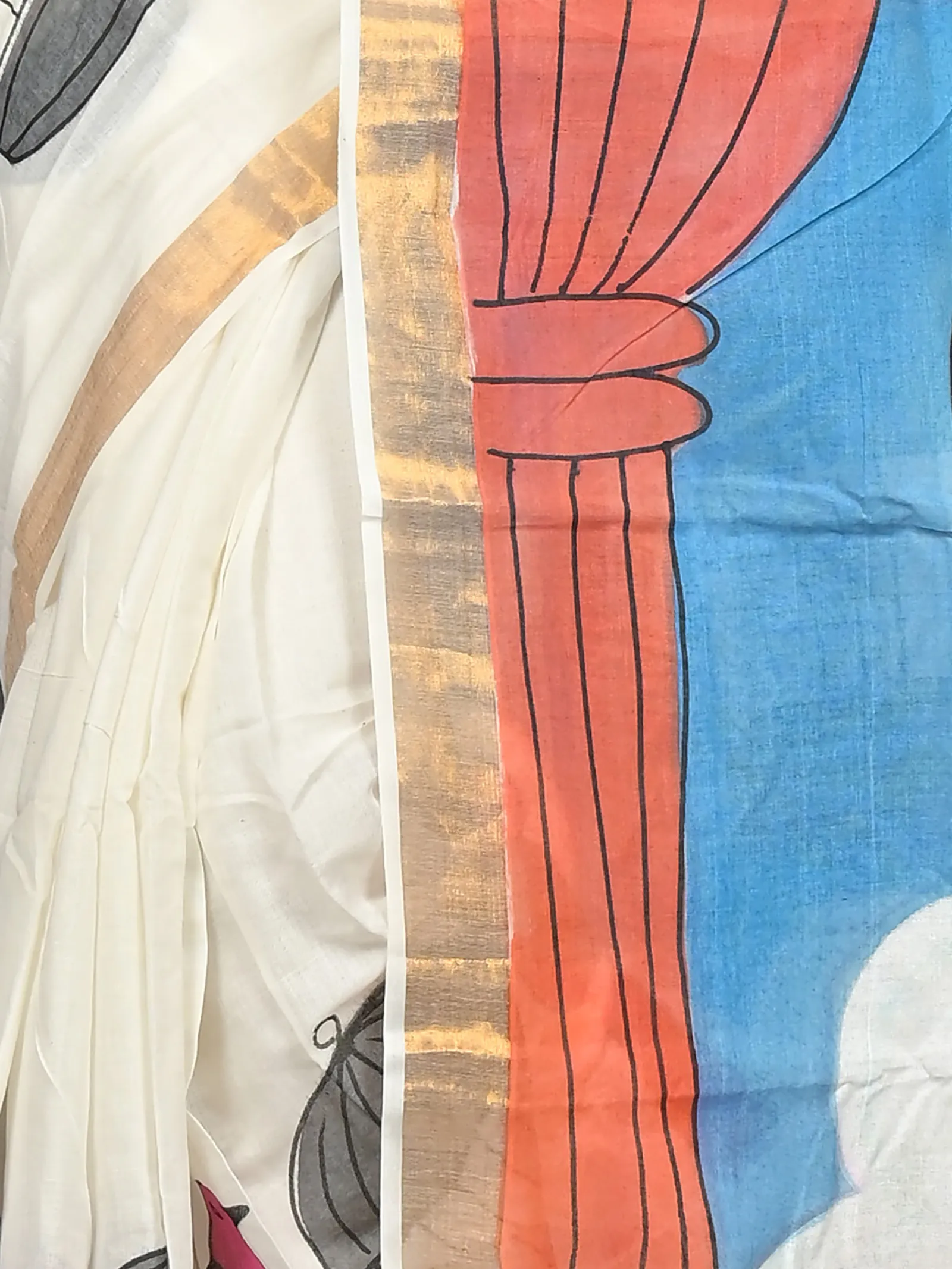 DipDiya Pure Cotton Multycolor Hataka Elegant by Tradition Hand Painted Sarees