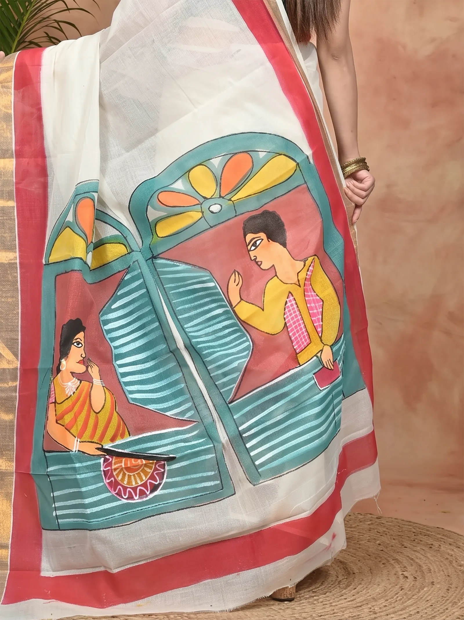 DipDiya Pure Cotton Multycolor Hataka Essence of Bengal Hand Painted Sarees