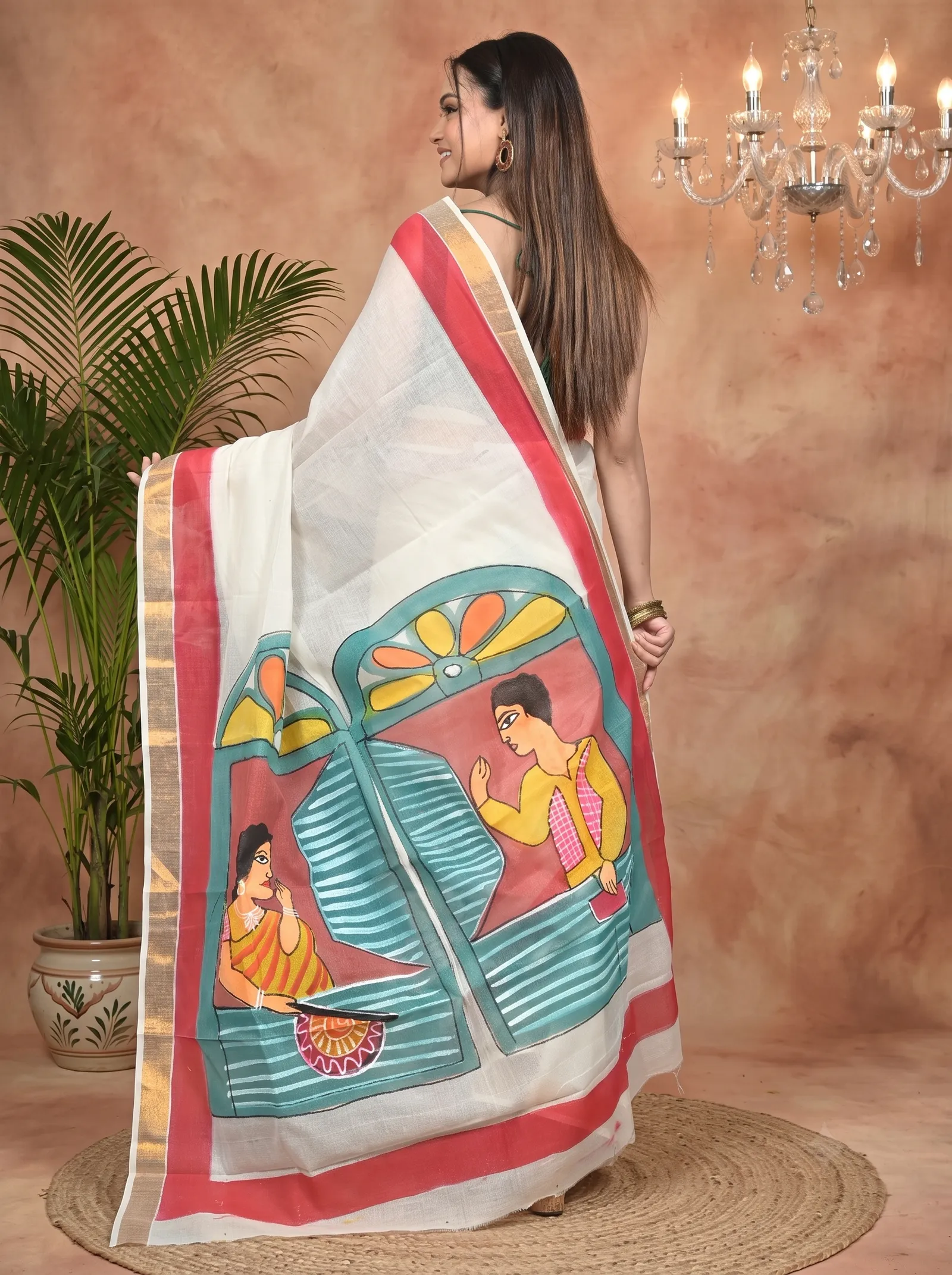 DipDiya Pure Cotton Multycolor Hataka Essence of Bengal Hand Painted Sarees