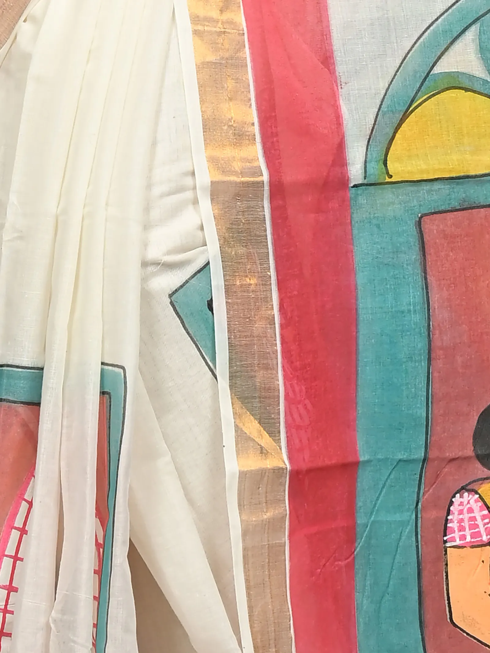DipDiya Pure Cotton Multycolor Hataka Essence of Bengal Hand Painted Sarees