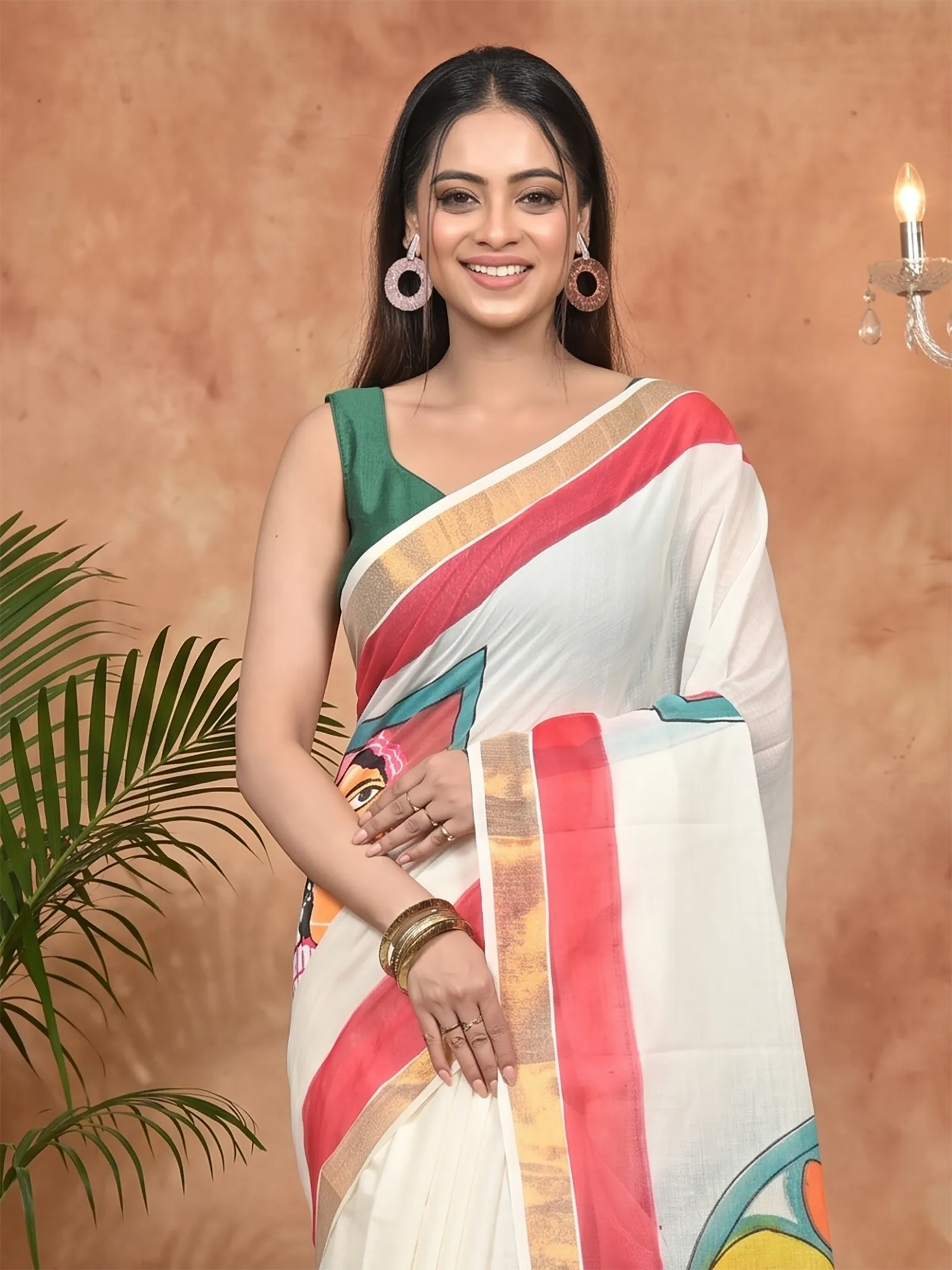 DipDiya Pure Cotton Multycolor Hataka Essence of Bengal Hand Painted Sarees