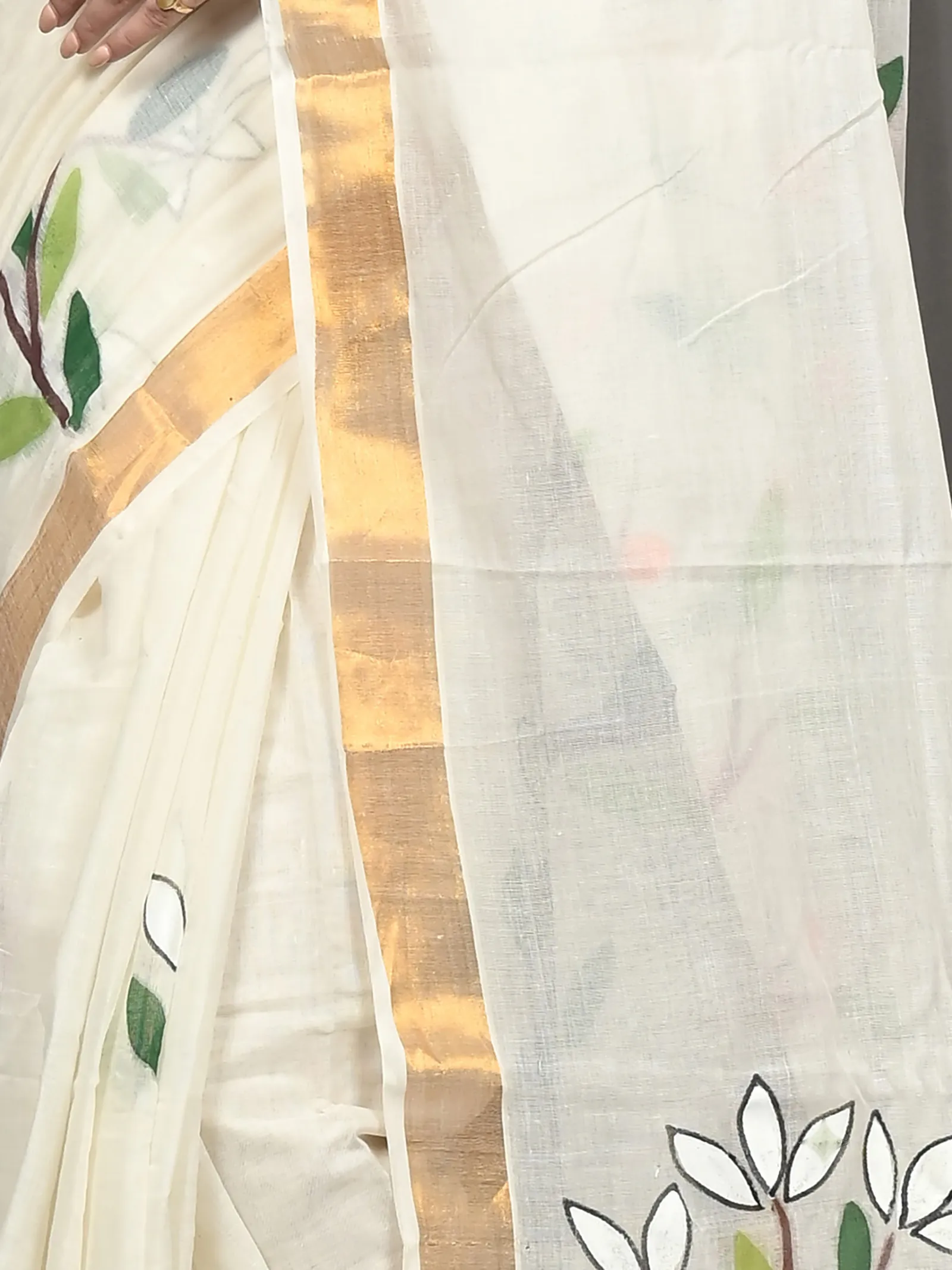 DipDiya Pure Cotton Multycolor Hataka Grace of Bengal Hand Painted Sarees