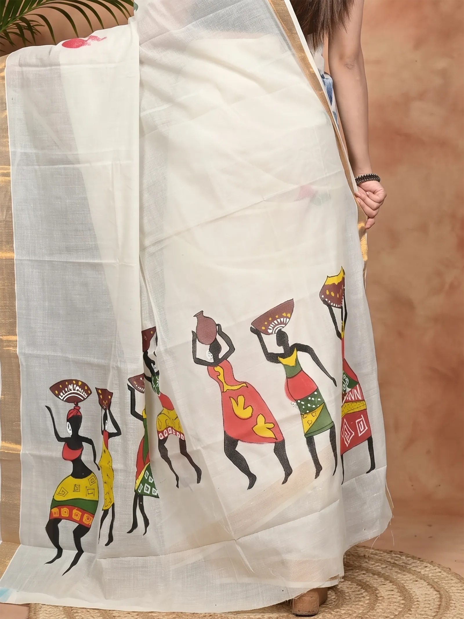 DipDiya Pure Cotton Multycolor Hataka Loom to Love Hand Painted Sarees