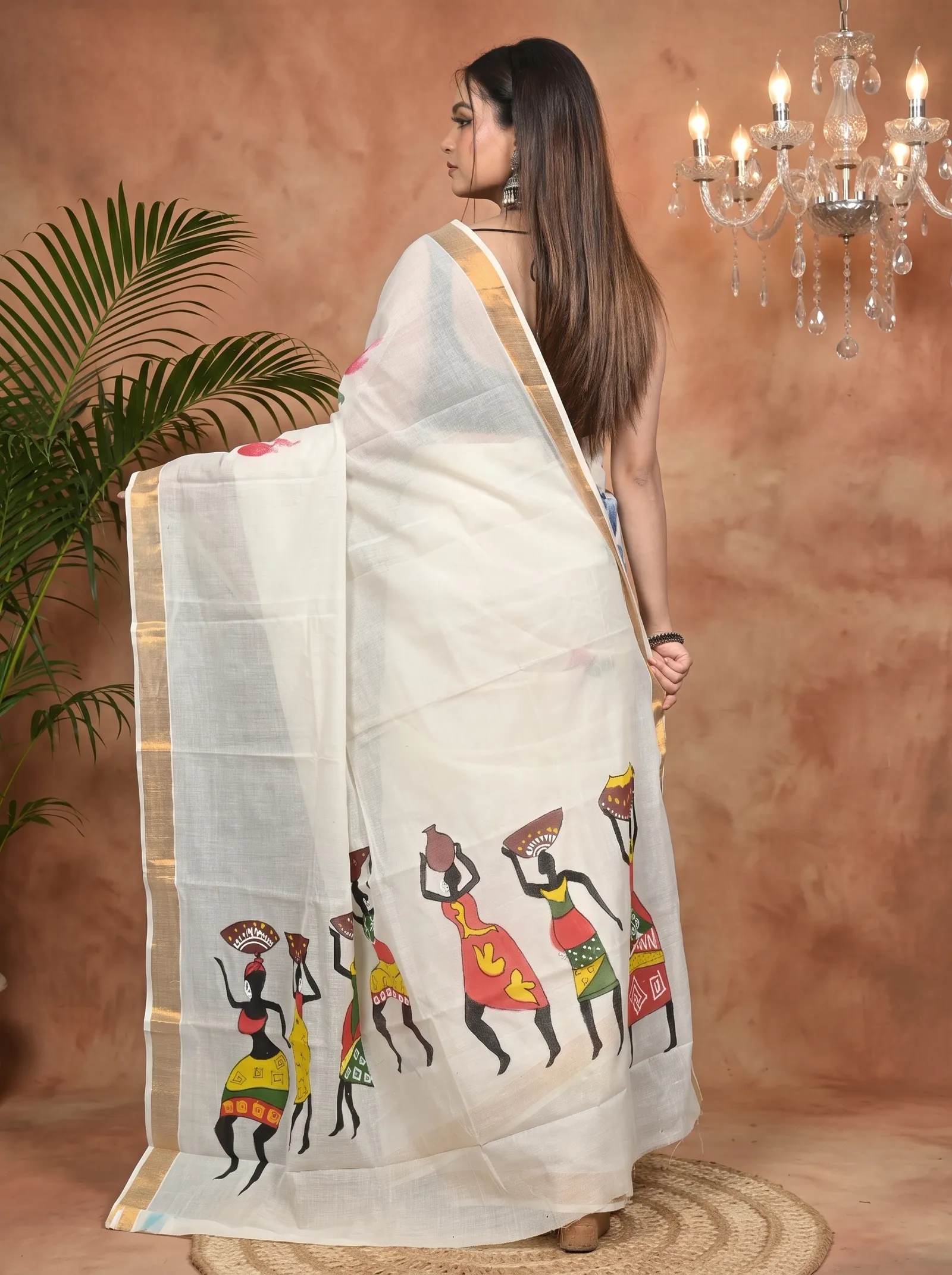 DipDiya Pure Cotton Multycolor Hataka Loom to Love Hand Painted Sarees