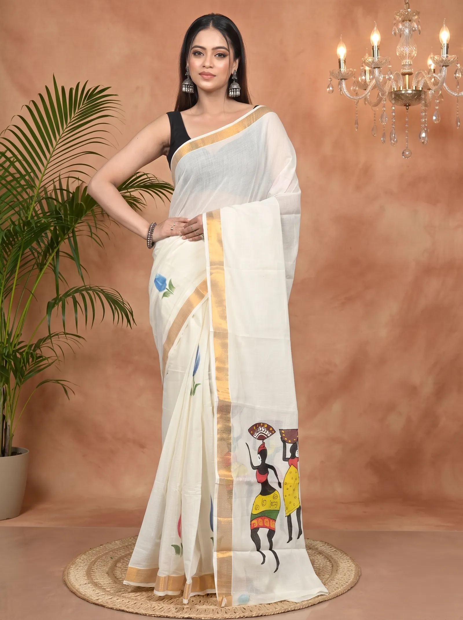DipDiya Pure Cotton Multycolor Hataka Loom to Love Hand Painted Sarees