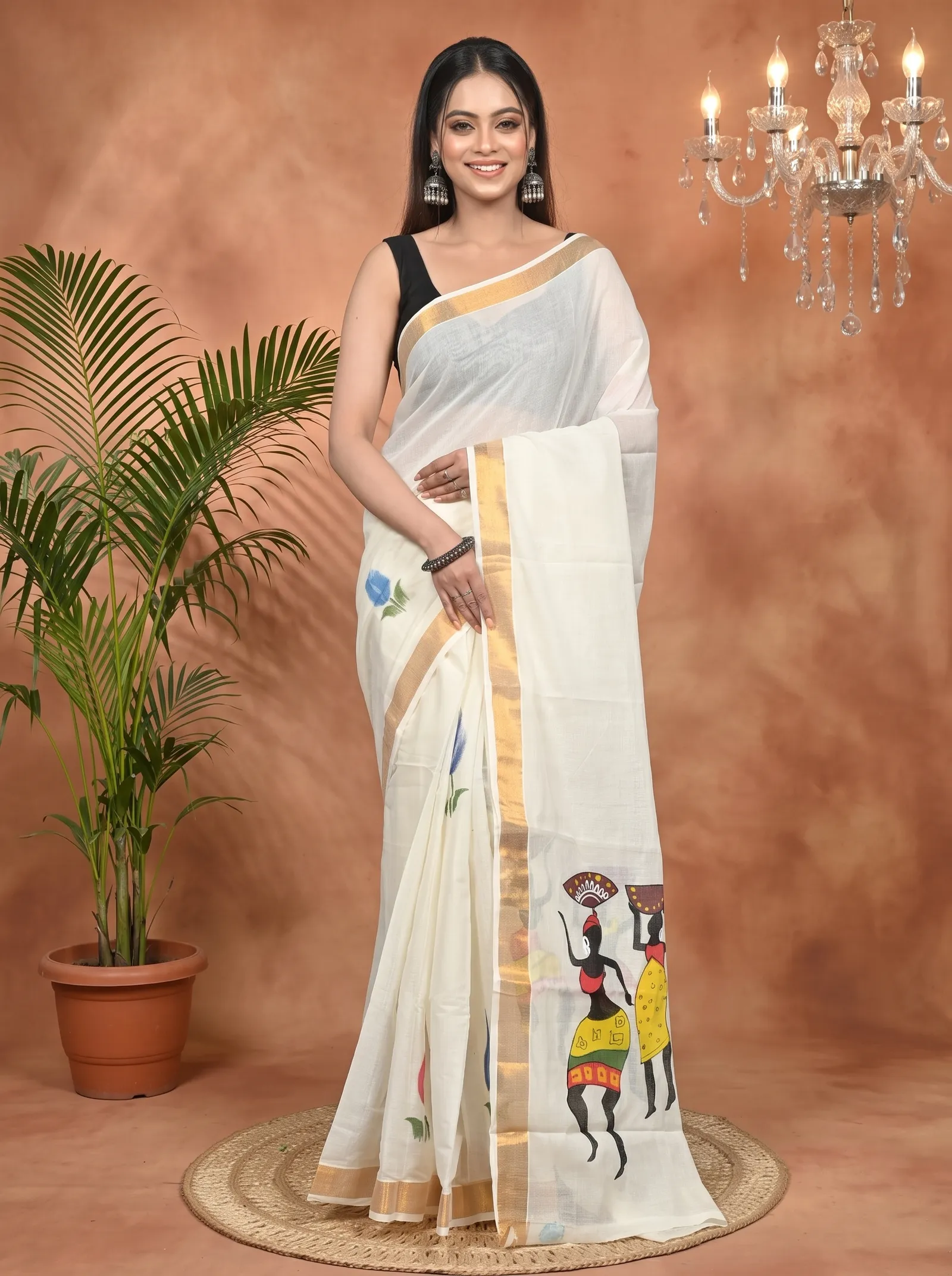DipDiya Pure Cotton Multycolor Hataka Loom to Love Hand Painted Sarees