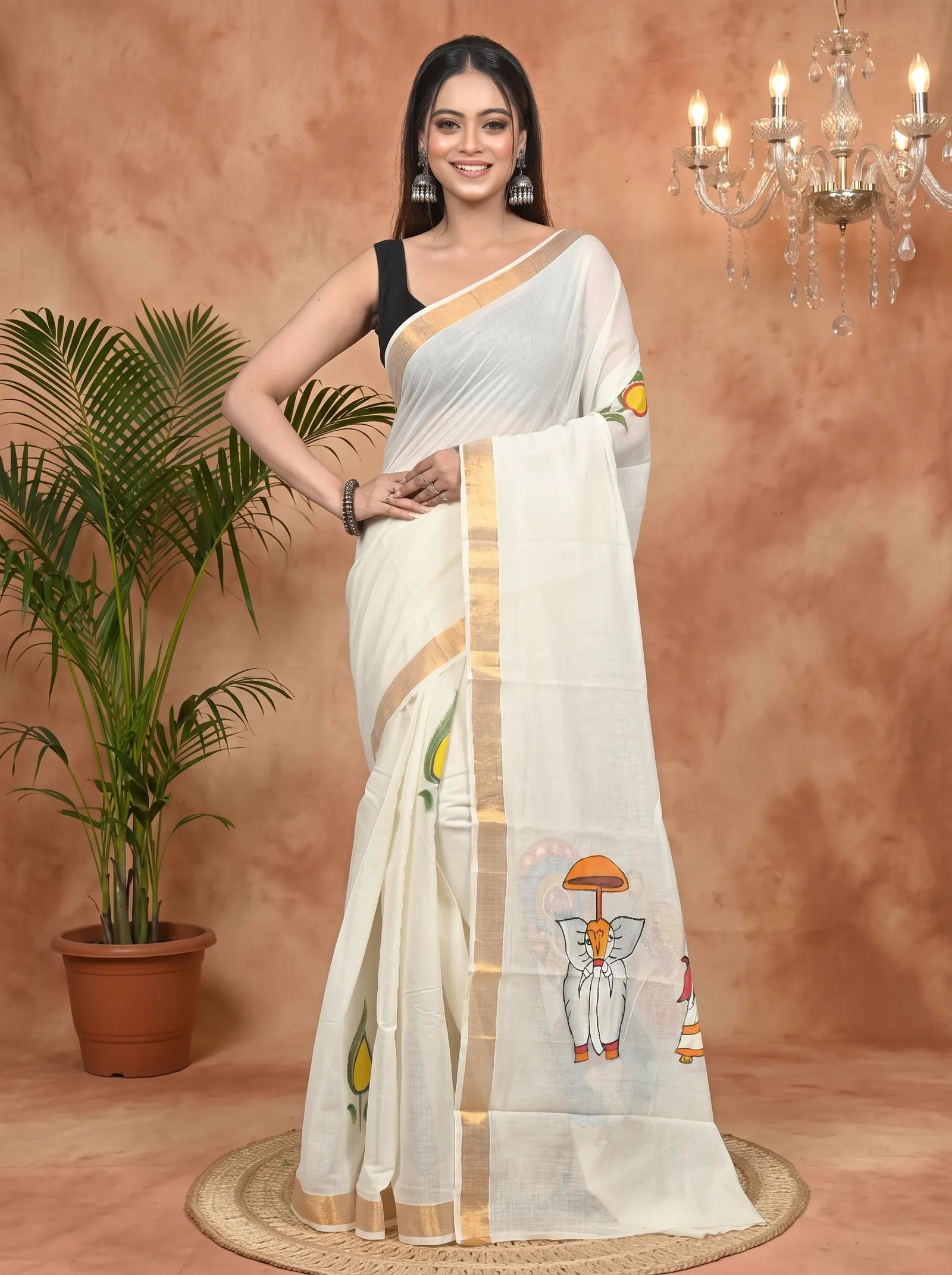 DipDiya Pure Cotton Multycolor Hataka Masterfully Woven Hand Painted Sarees
