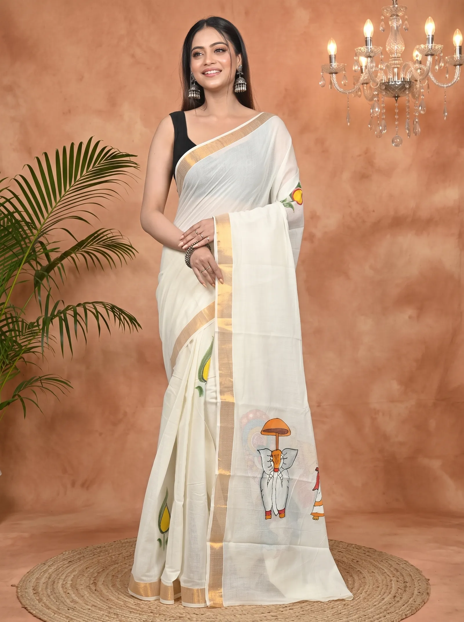 DipDiya Pure Cotton Multycolor Hataka Masterfully Woven Hand Painted Sarees