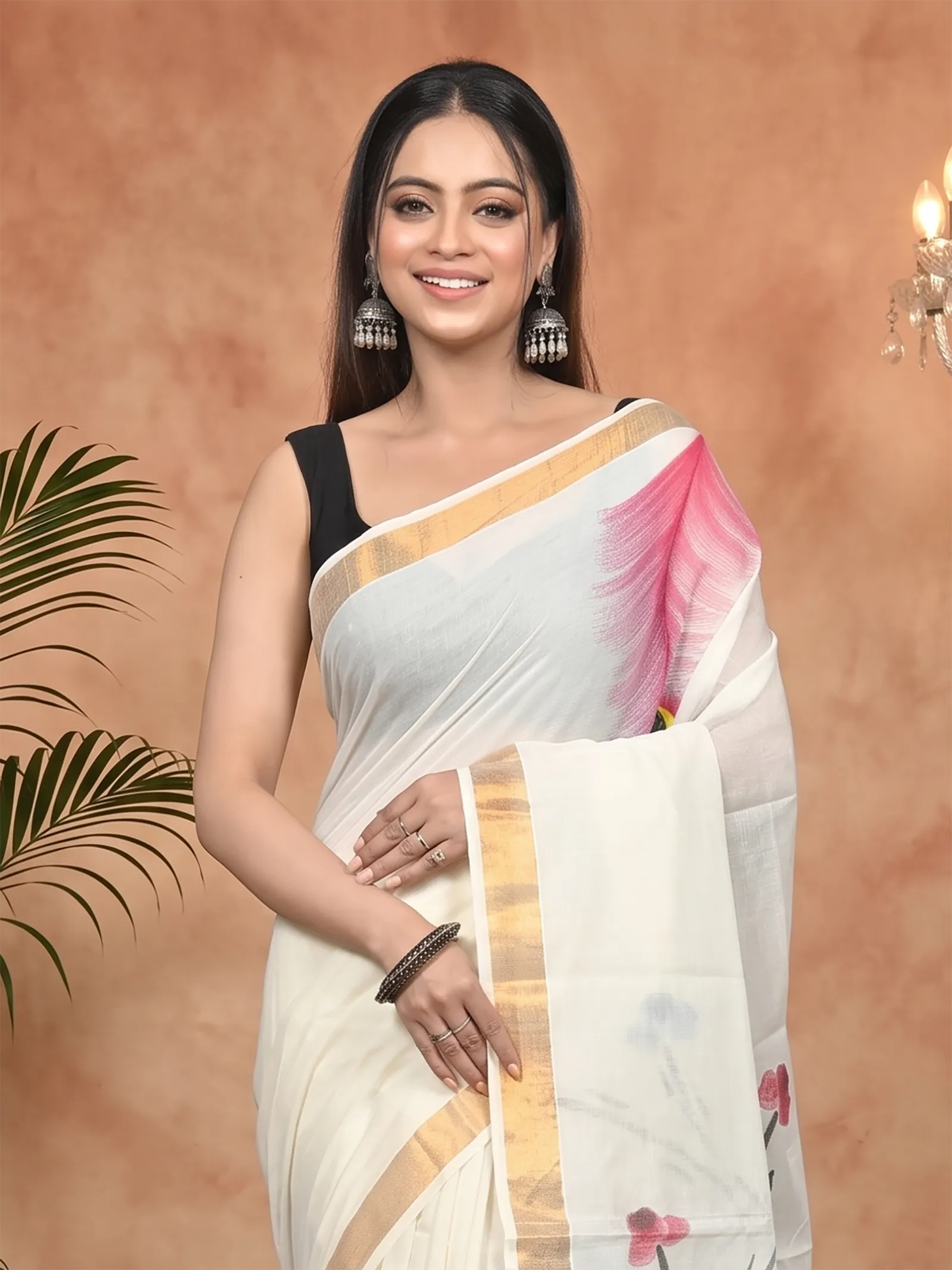DipDiya Pure Cotton Multycolor Hataka Pure Bengali Grace Hand Painted Sarees