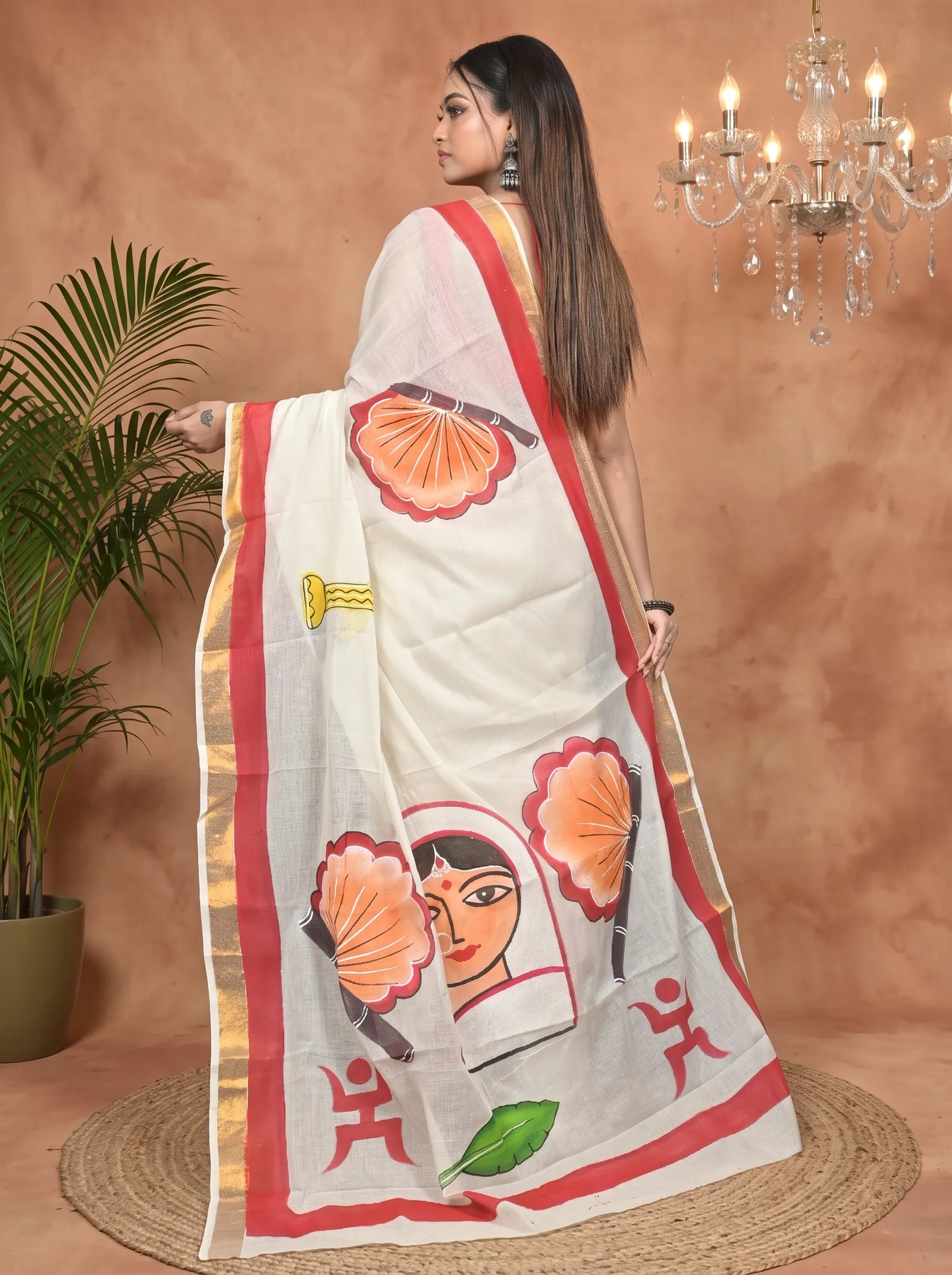 DipDiya Pure Cotton Multycolor Hataka Regal Bengali Hand Painted Sarees
