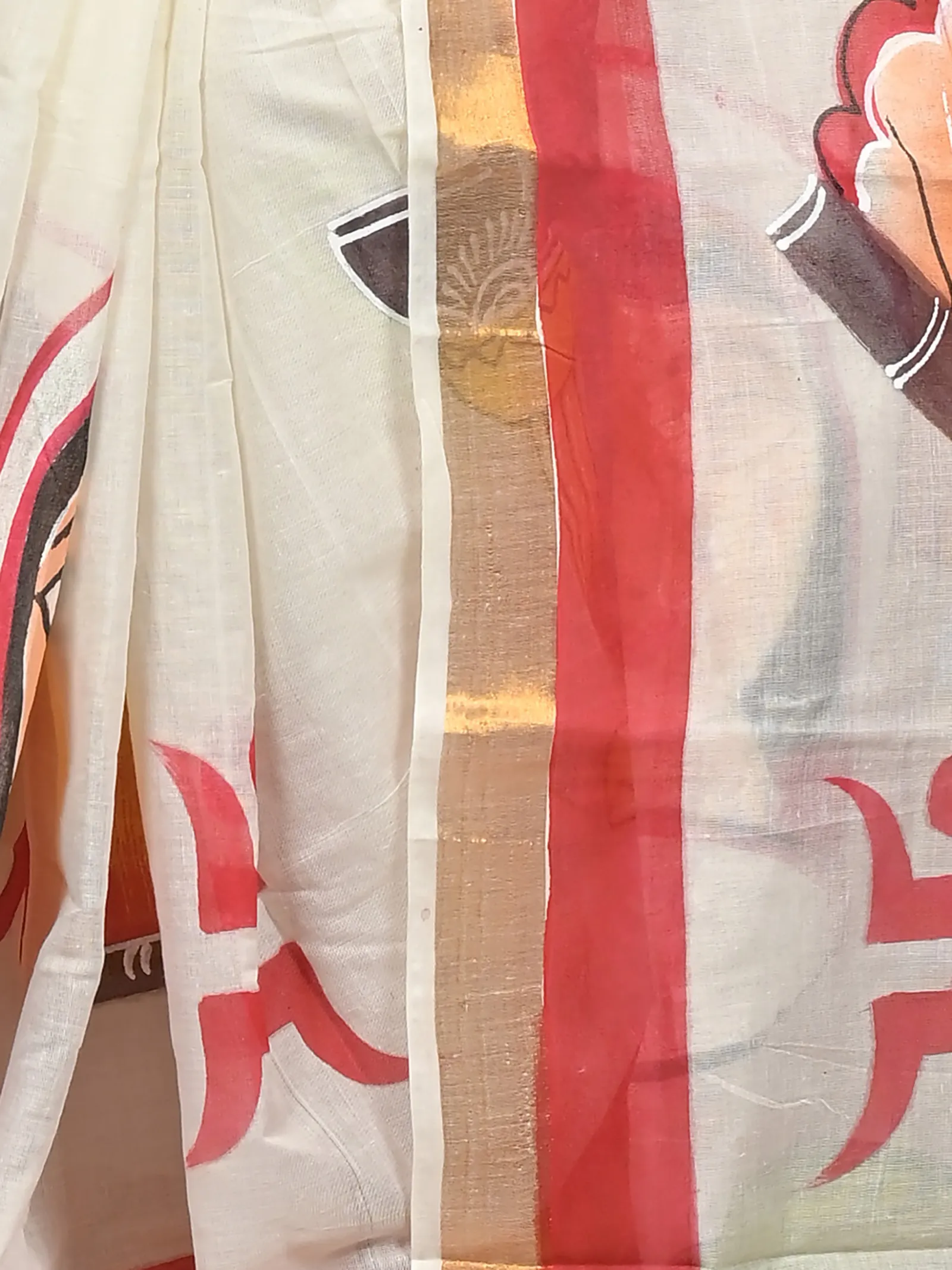 DipDiya Pure Cotton Multycolor Hataka Regal Bengali Hand Painted Sarees