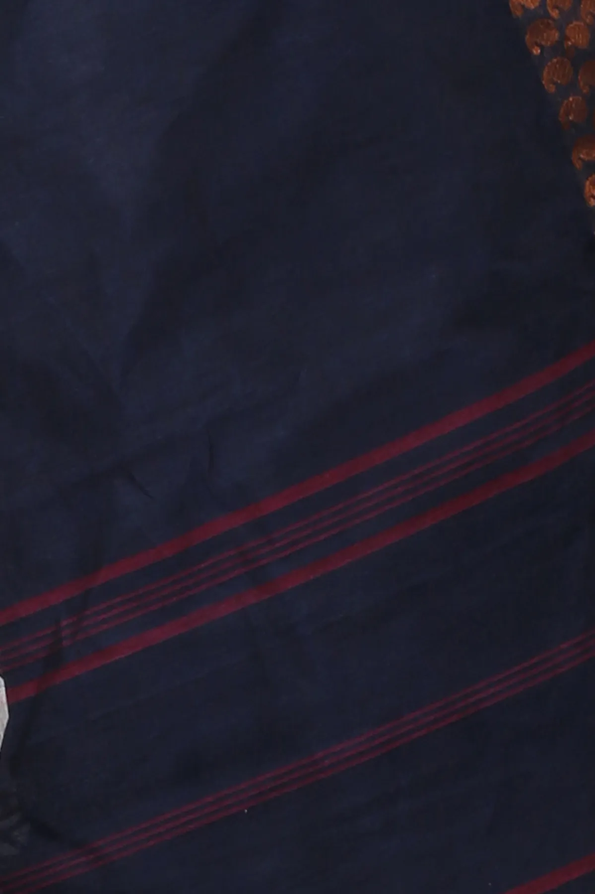 DipDiya Pure Cotton Naby Blue Lilan Pure Bengali Grace Tant Sarees