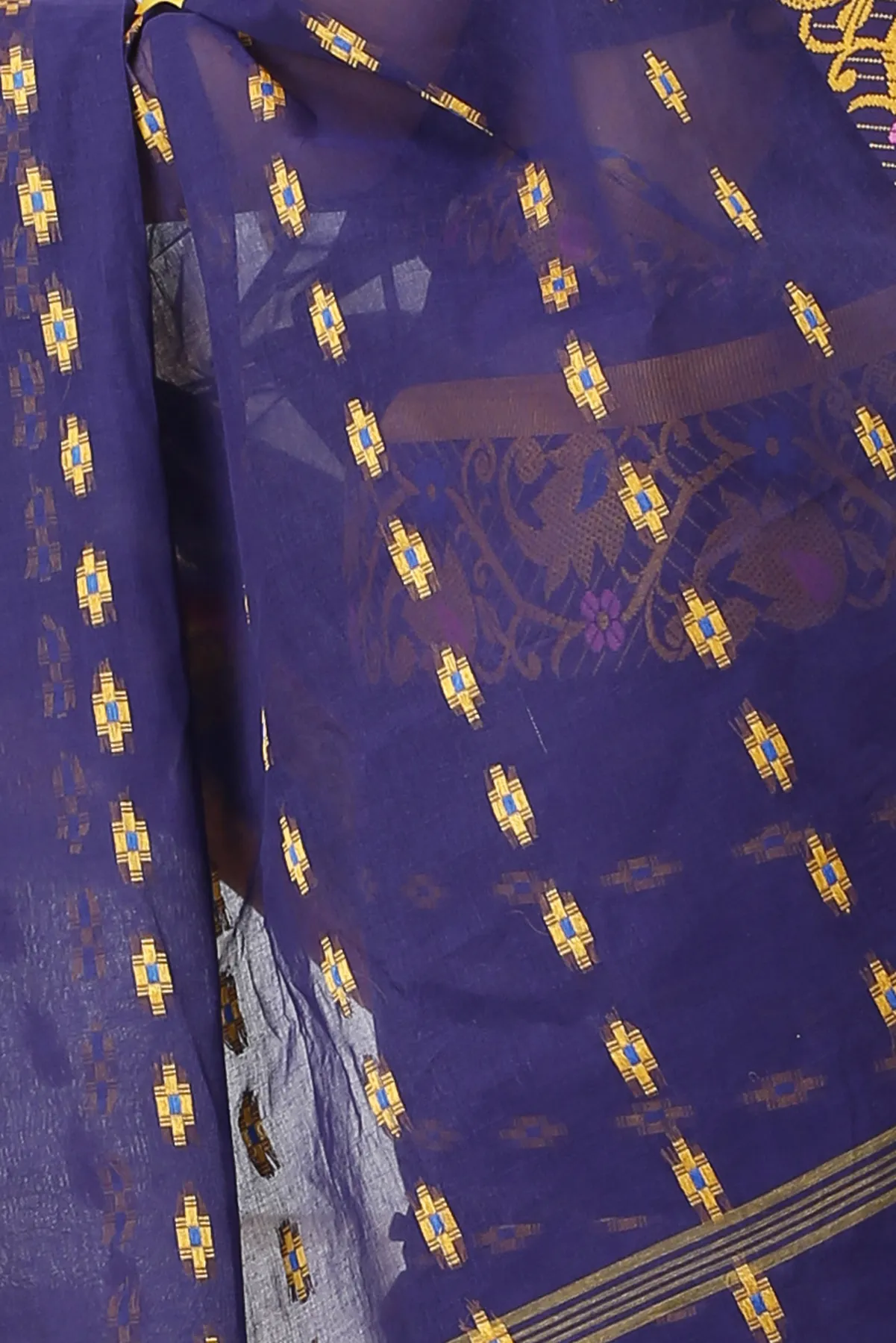 DipDiya Pure Cotton Naby Blue Lucy Elegance in Every Weave Tant Sarees