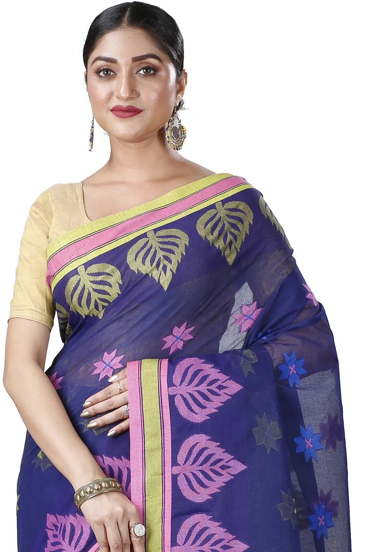 DipDiya Pure Cotton Naby Blue Subhangi A Legacy Woven Tant Sarees