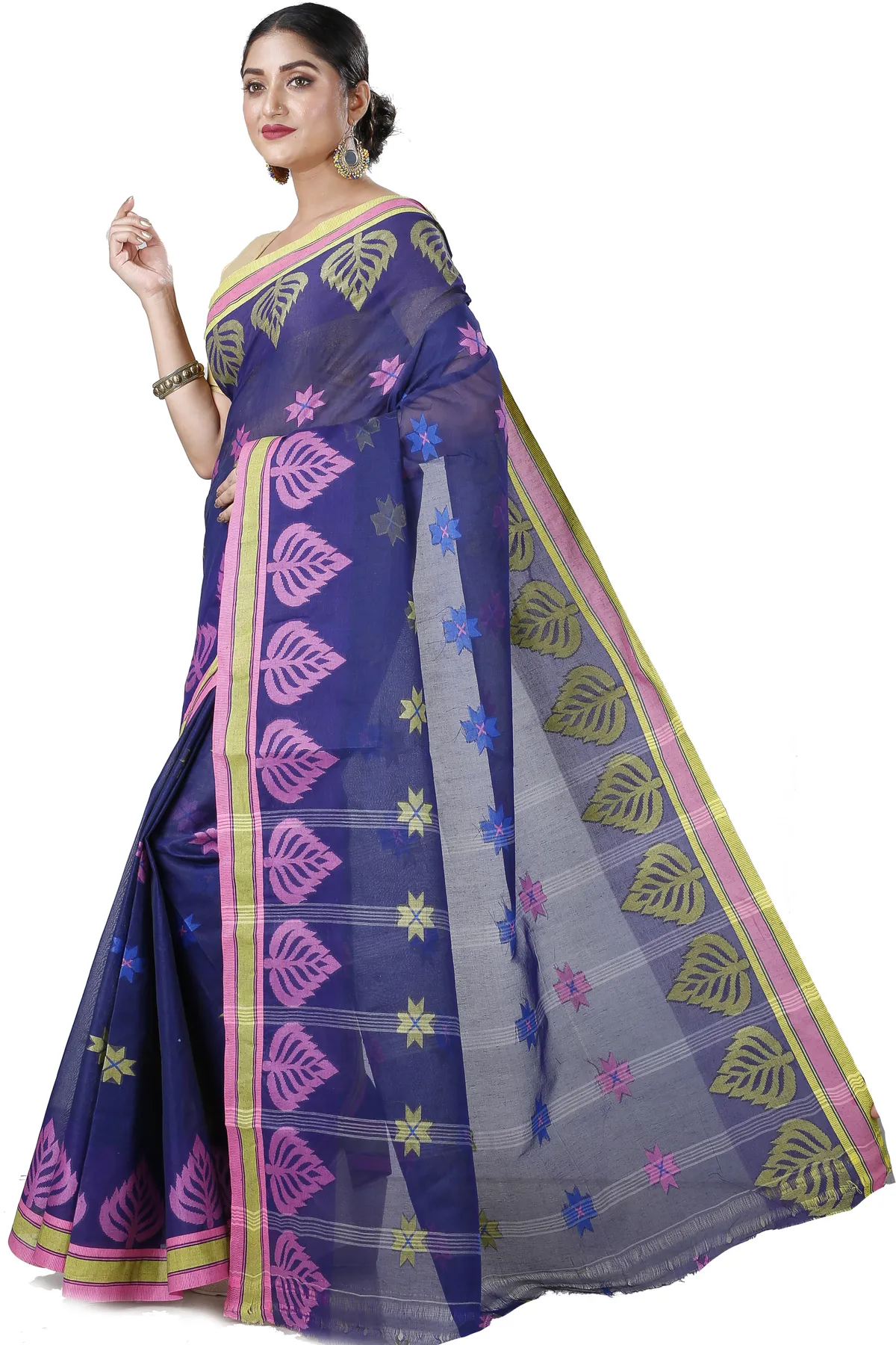DipDiya Pure Cotton Naby Blue Subhangi A Legacy Woven Tant Sarees