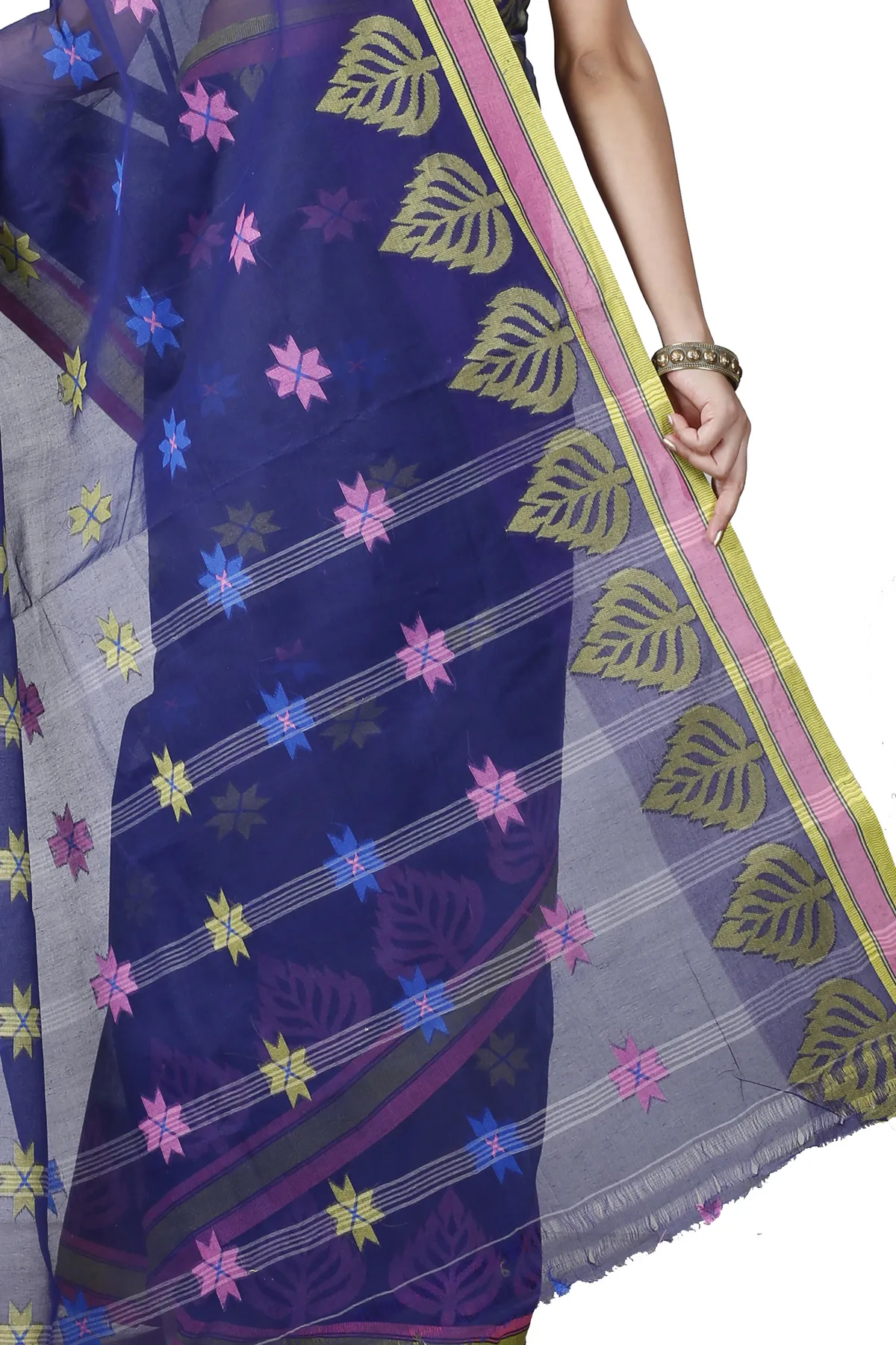 DipDiya Pure Cotton Naby Blue Subhangi A Legacy Woven Tant Sarees