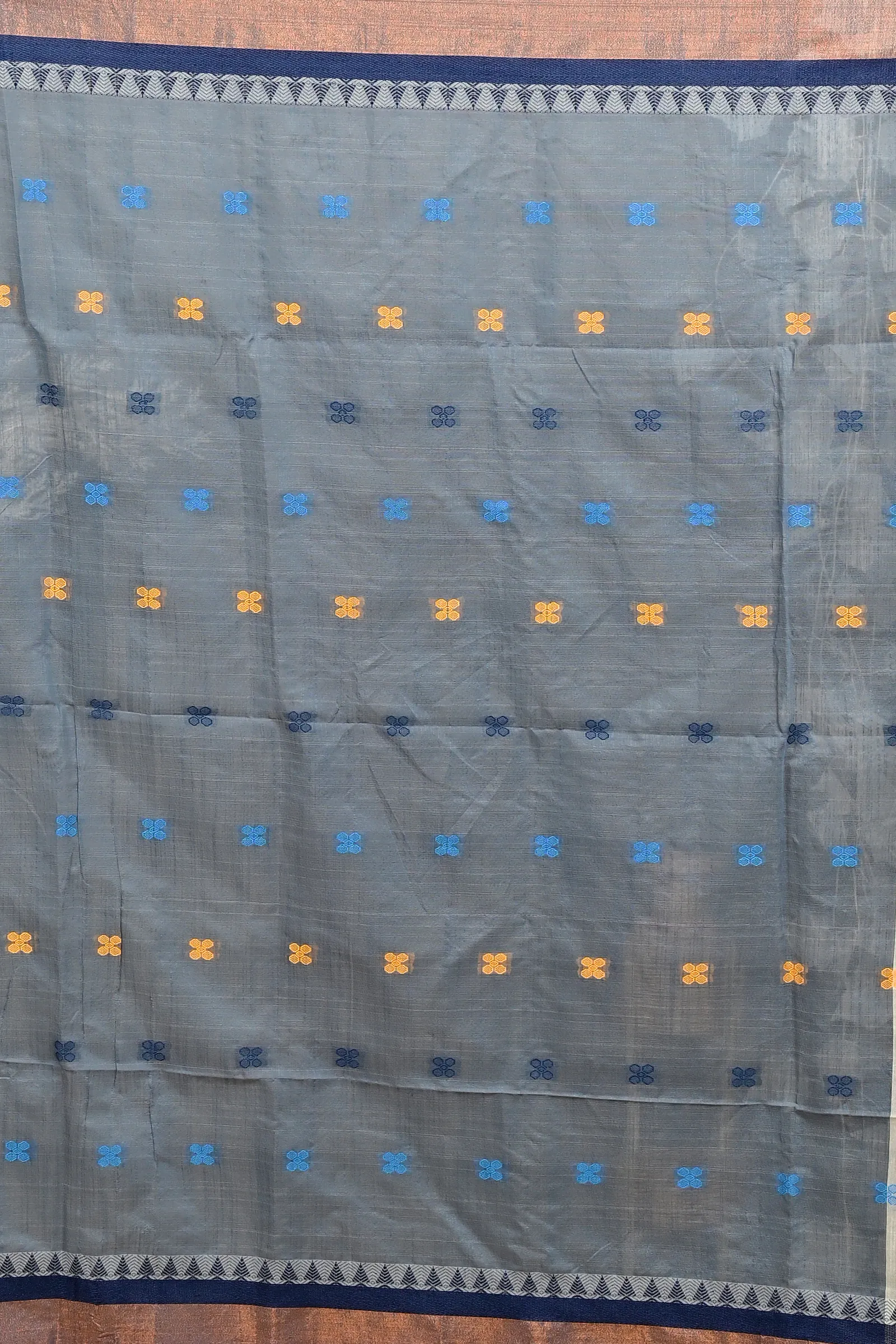 DipDiya Pure Cotton Off White Blue Feepsi Effortless Tradition Kalamkari Printed Sarees