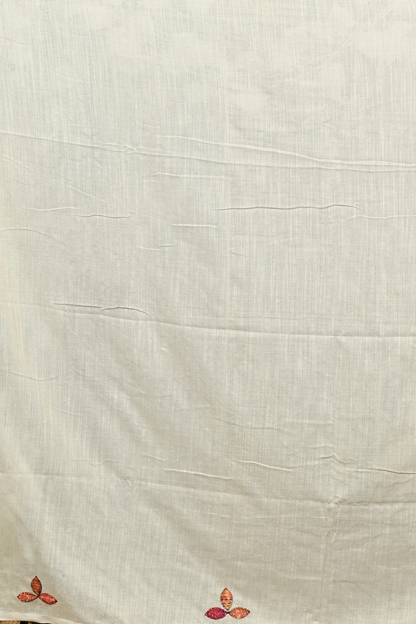 DipDiya Pure Cotton Off-White Pakhi Heritage of Bengal Kantha Stitch Sarees
