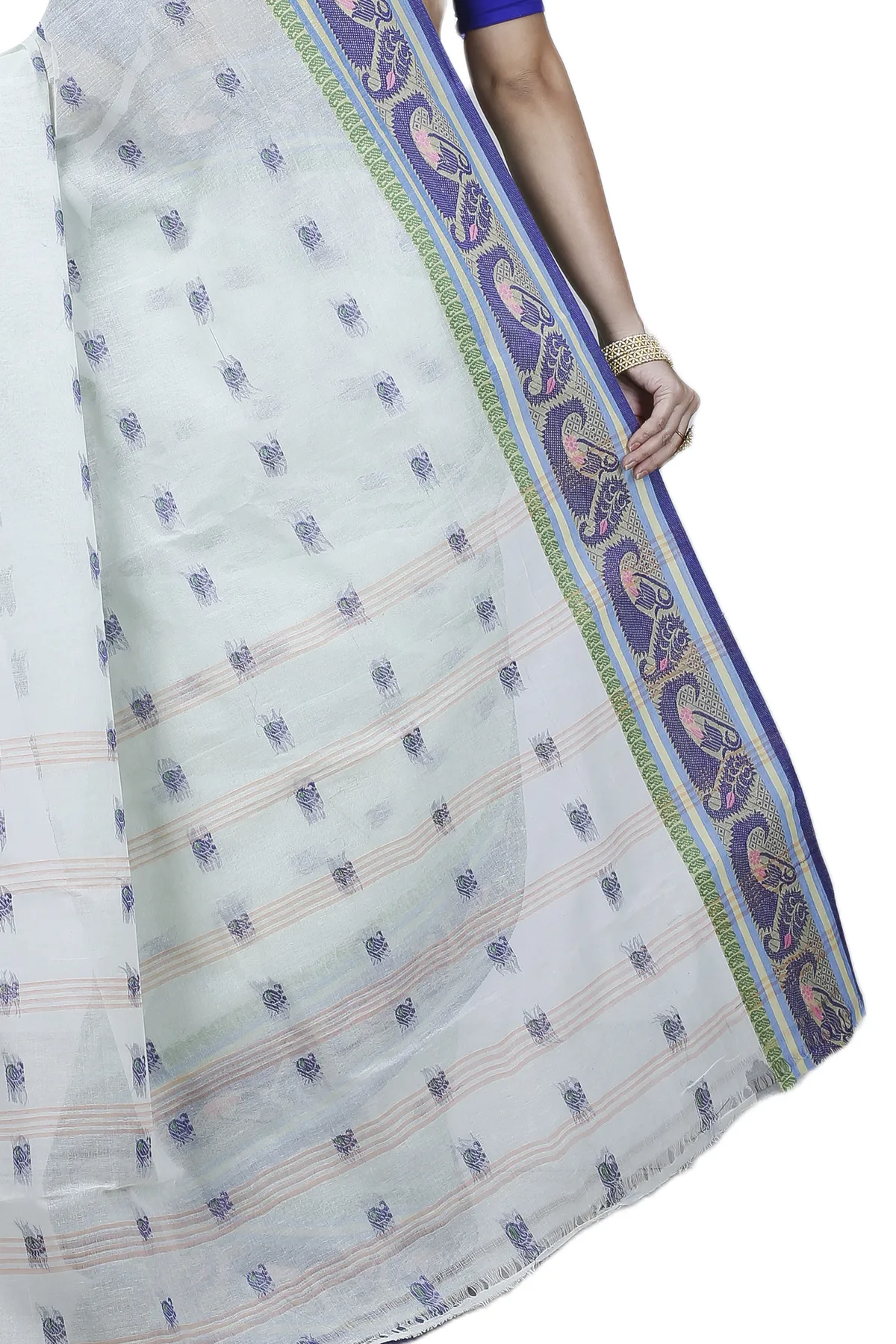 DipDiya Pure Cotton Off White Utkal Bengal’s Tradition Tant Sarees