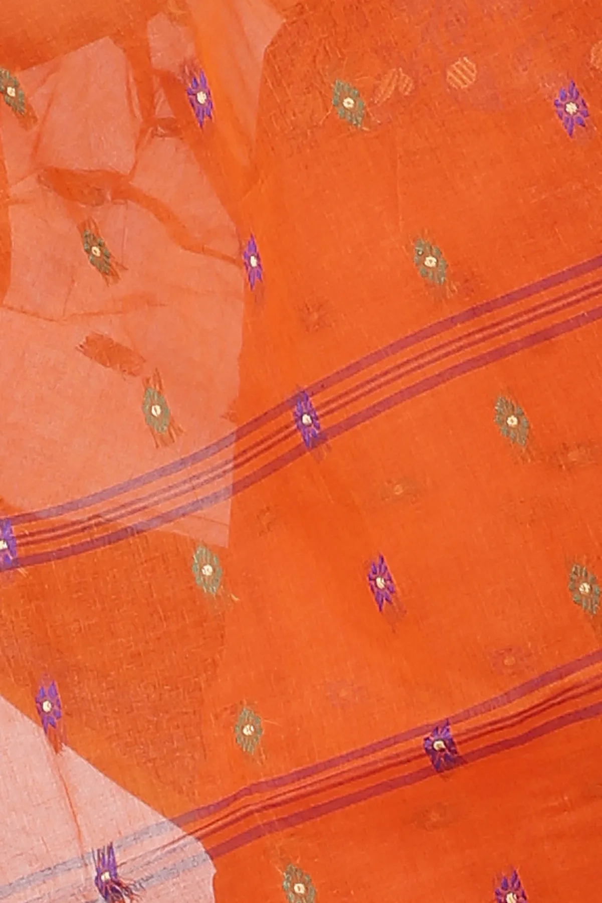 DipDiya Pure Cotton Orange Gopika Elegance in Every Weave Tant Sarees