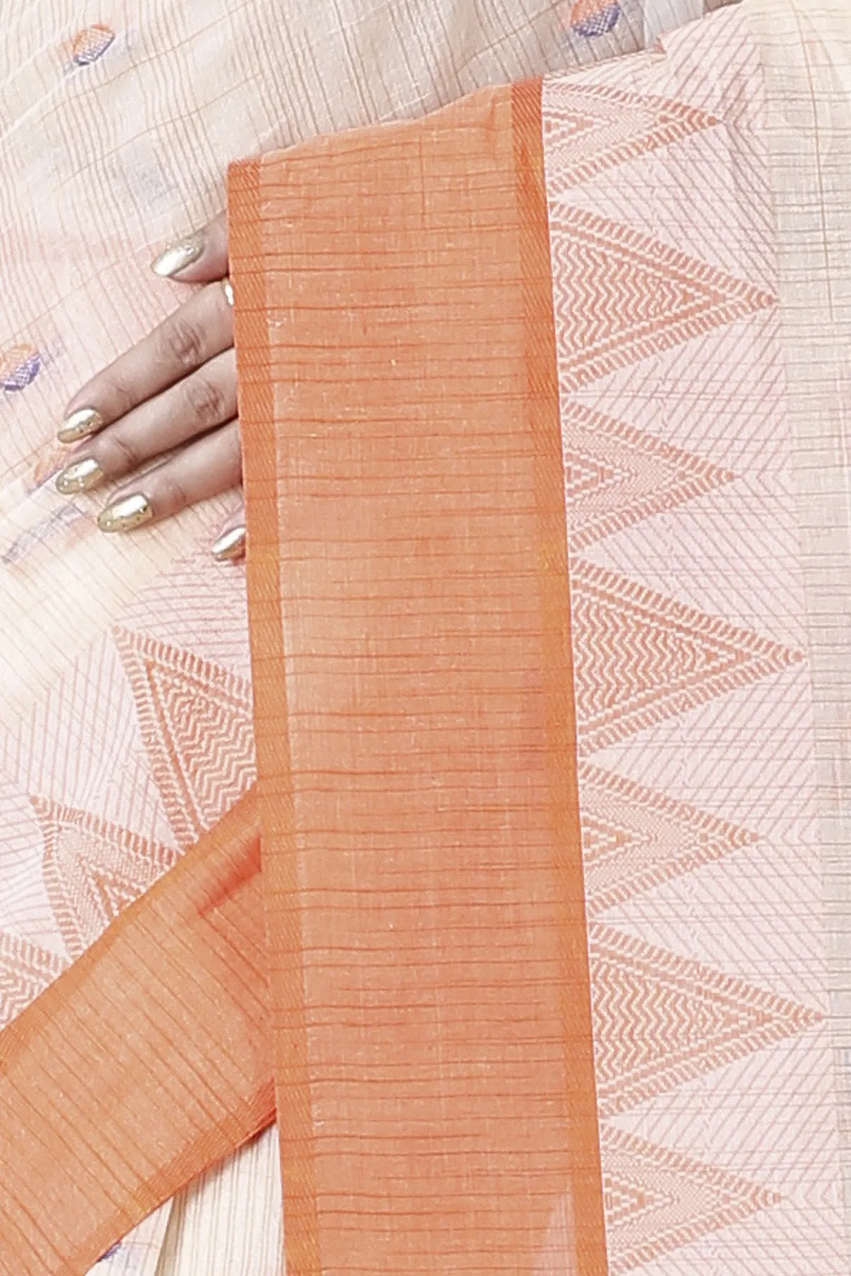 DipDiya Pure Cotton Orange Ishvari The Bengali Classic Tant Sarees