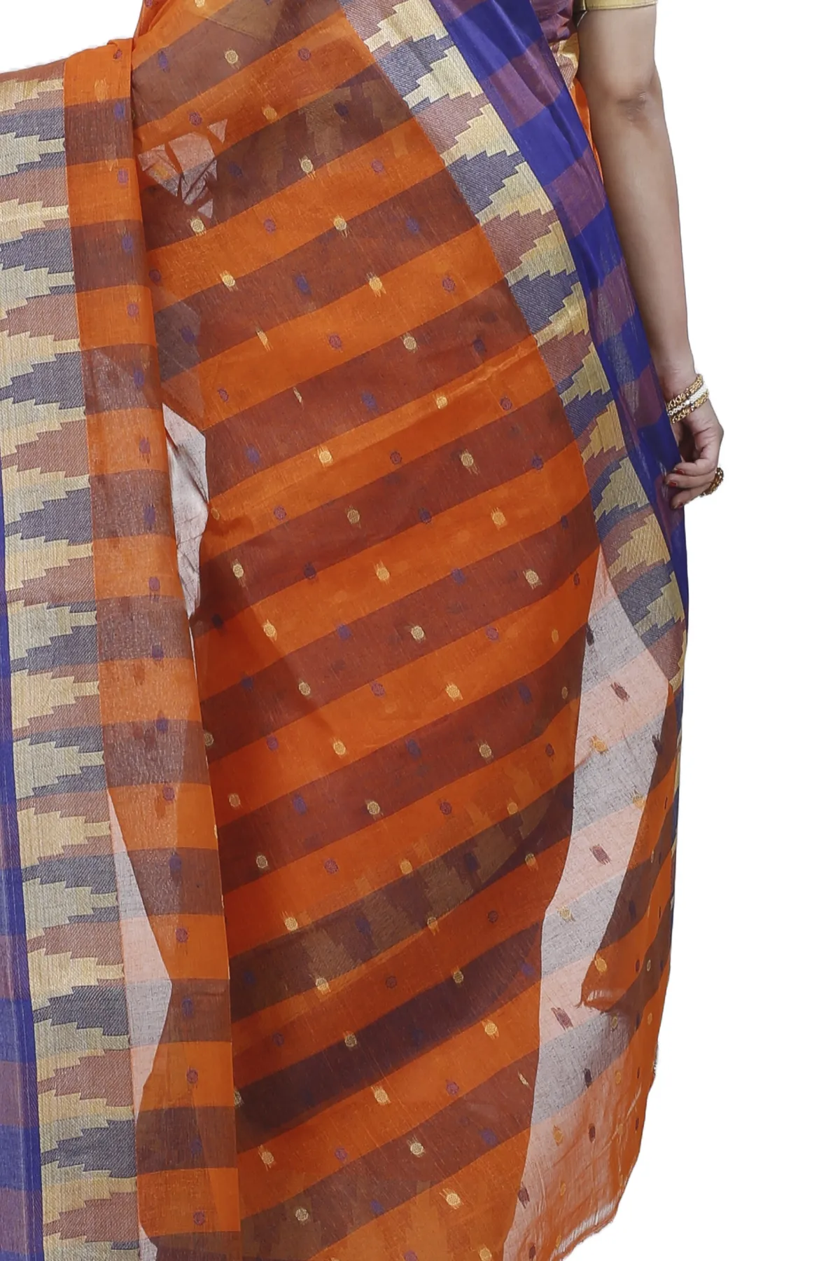 DipDiya Pure Cotton Orange Jamuna Heritage of Bengal Tant Sarees