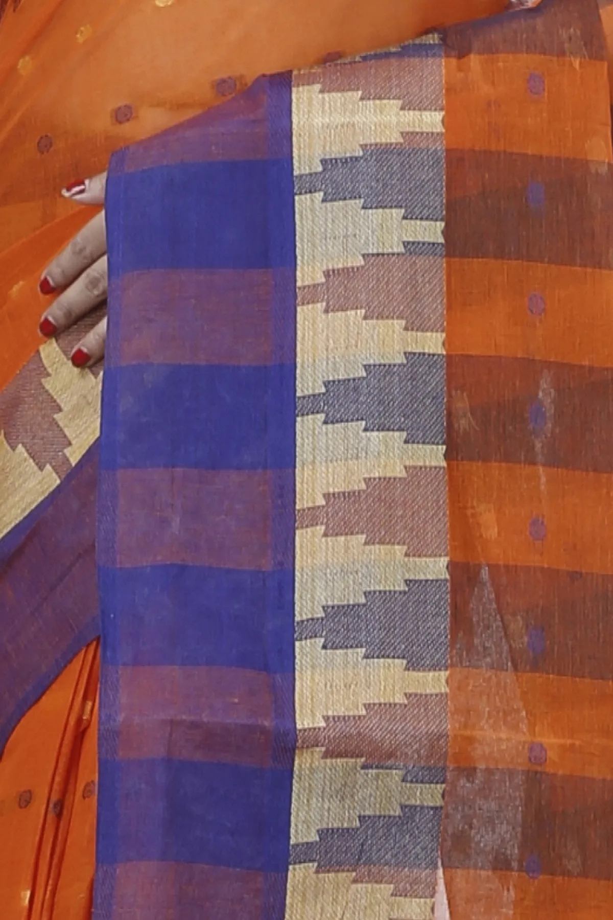 DipDiya Pure Cotton Orange Jamuna Heritage of Bengal Tant Sarees