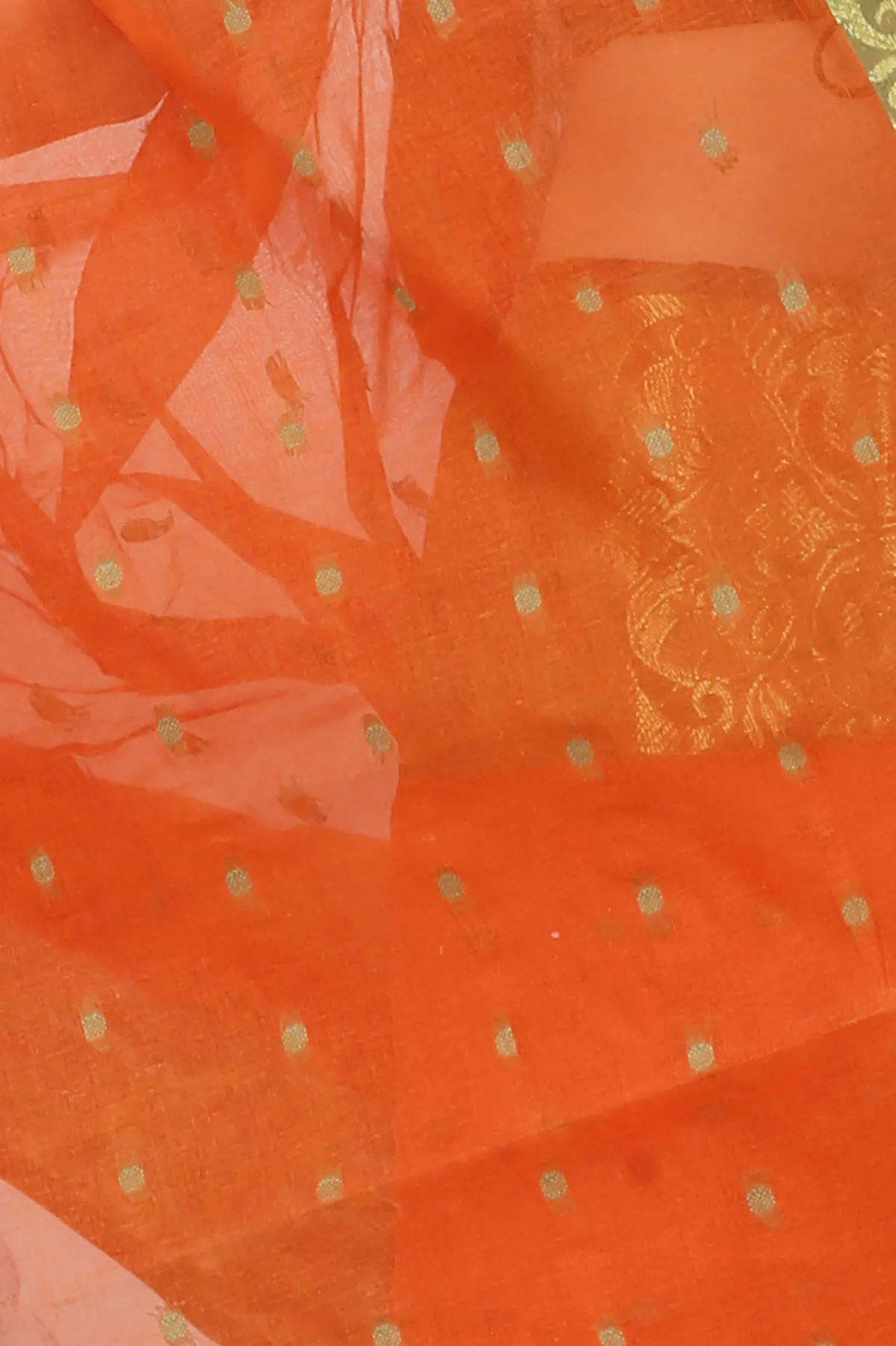 DipDiya Pure Cotton Orange Saloni Classic Grace Tant Sarees