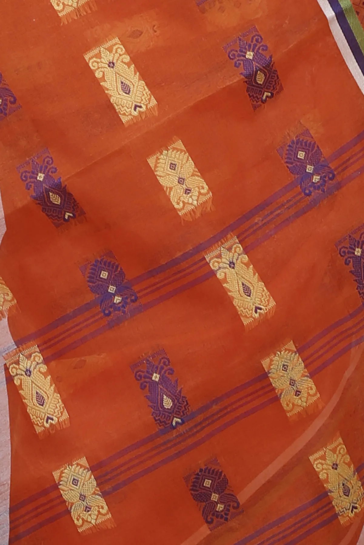 DipDiya Pure Cotton Orange Uditi Bengal’s Legacy Tant Sarees