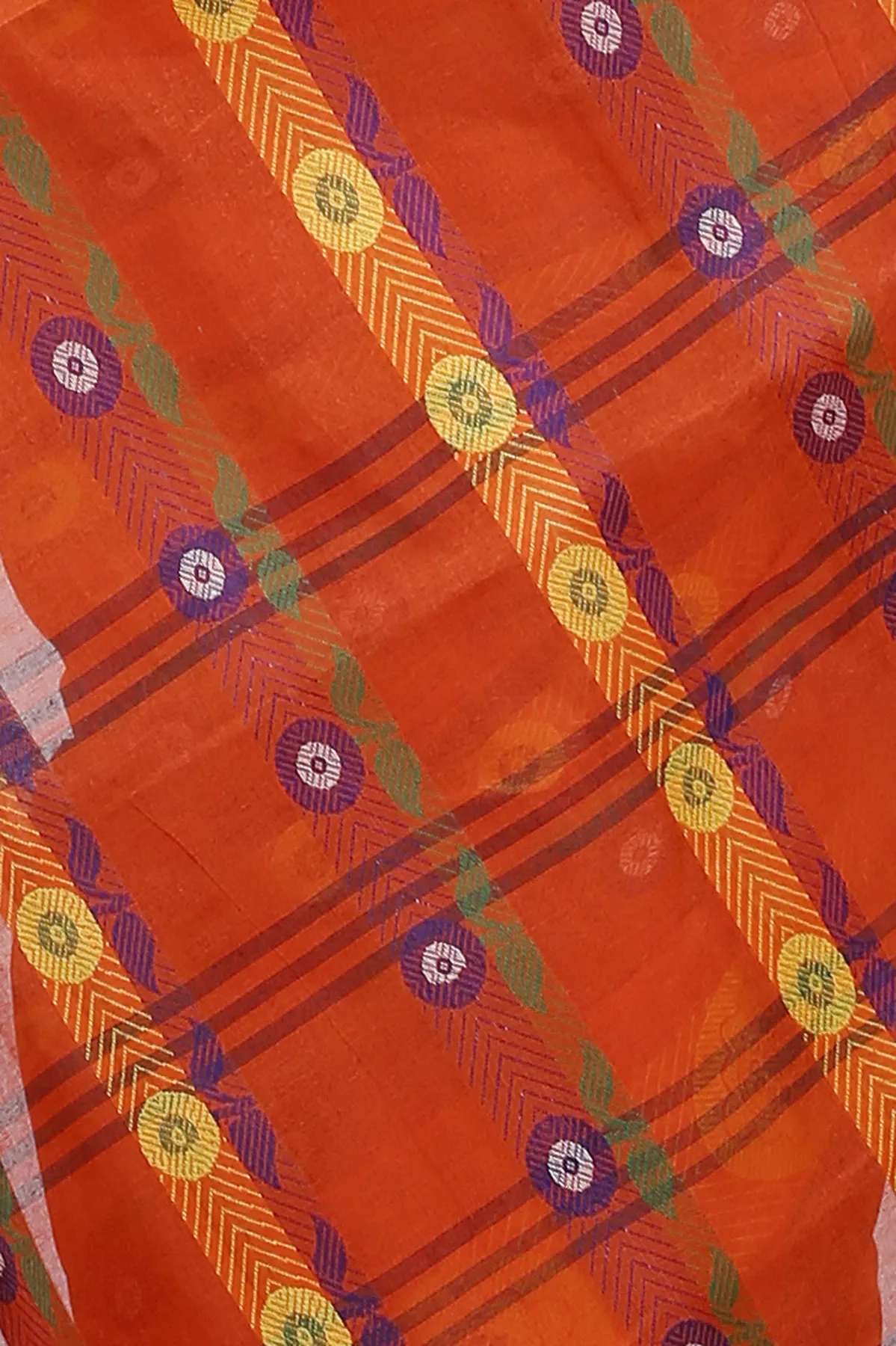 DipDiya Pure Cotton Orange Uttara Artisan Woven Tant Sarees