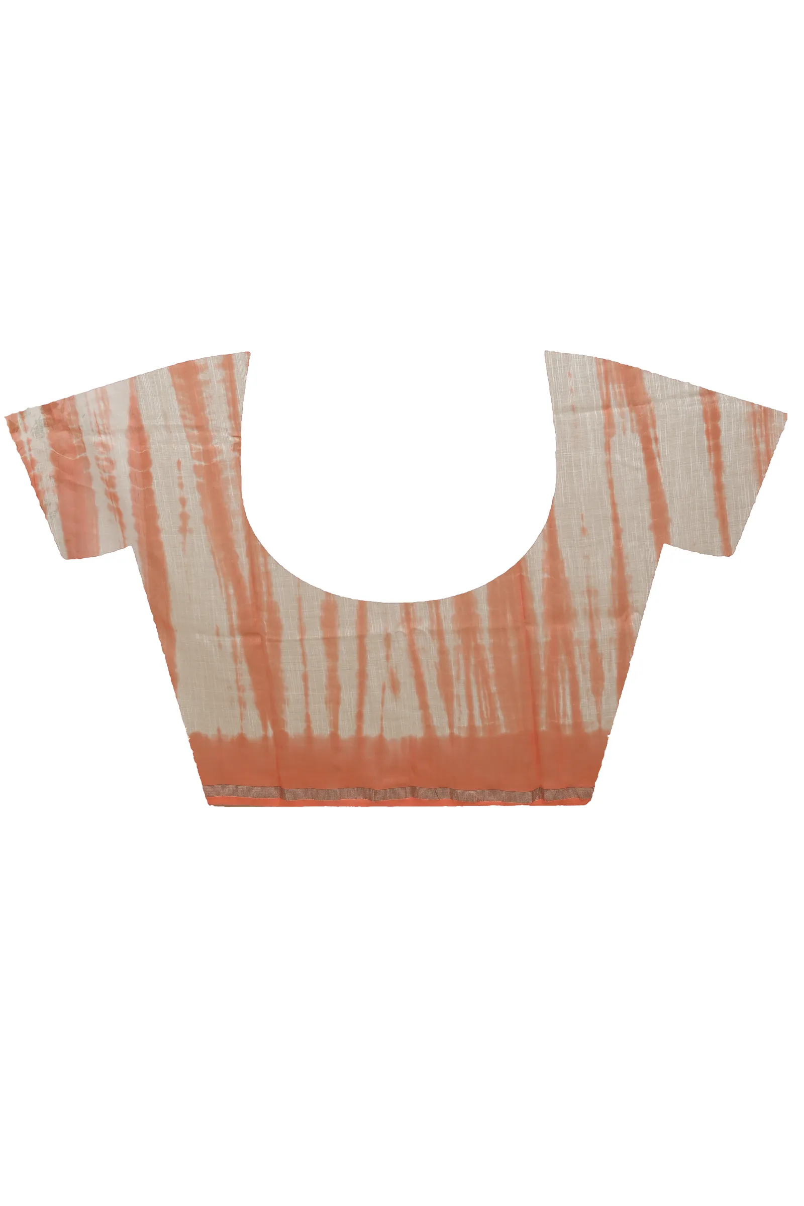 DipDiya Pure Cotton Orange White Achmol Crafted with Soul Badhni Dye Sarees